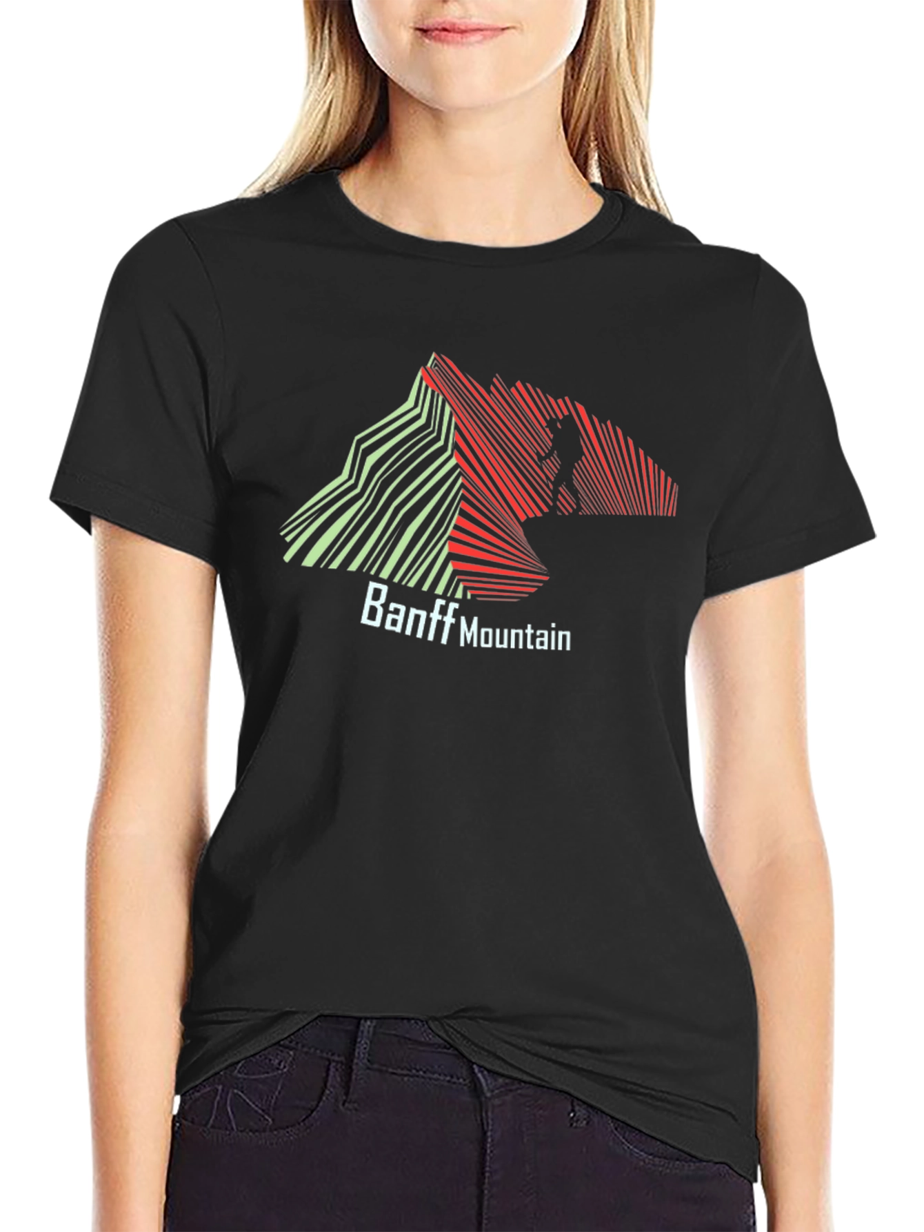 Banff Mountain Graphic Print Black T-Shirt