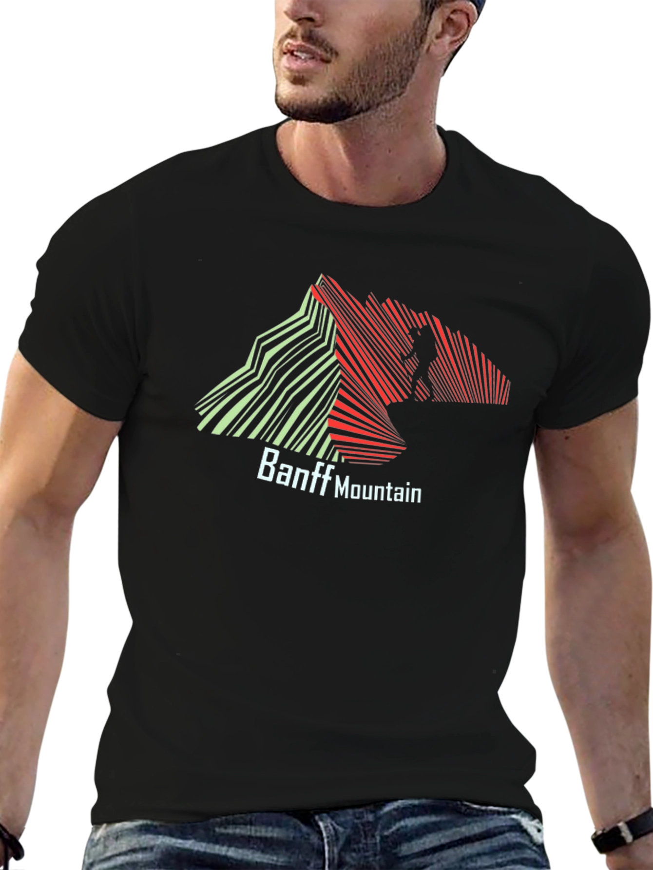 Banff Mountain Graphic Print Black T-Shirt