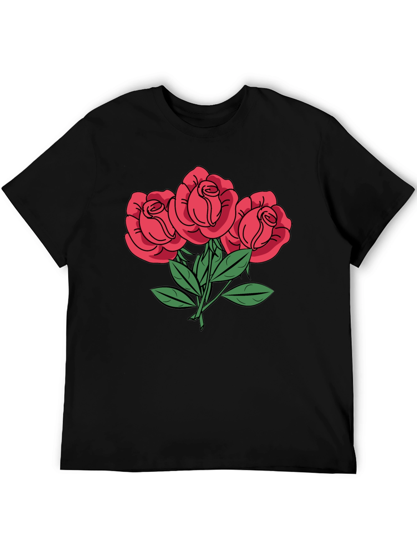 Floral Roses Graphic Tee - Stylish Comfort
