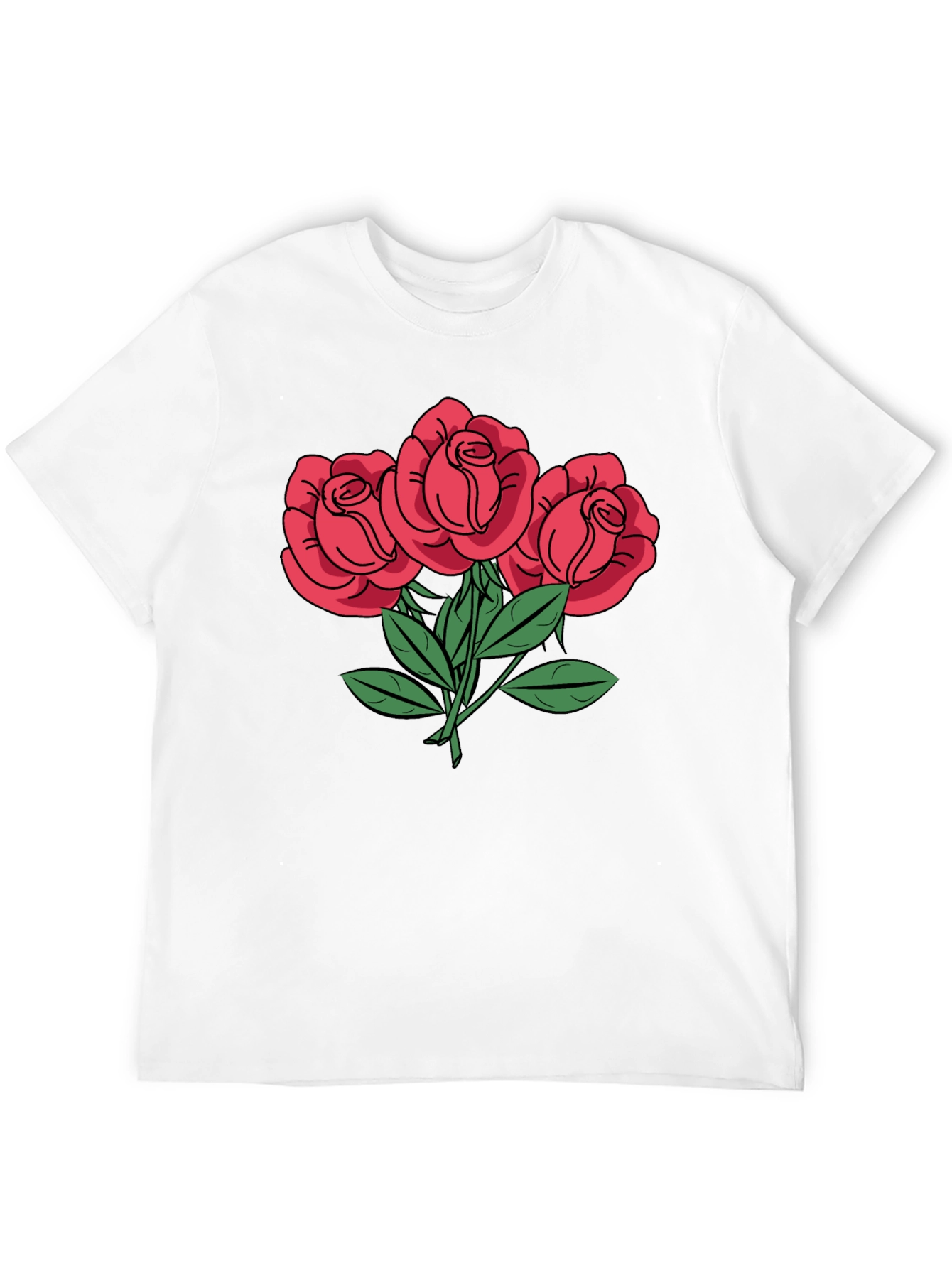 Floral Roses Graphic Tee - Stylish Comfort