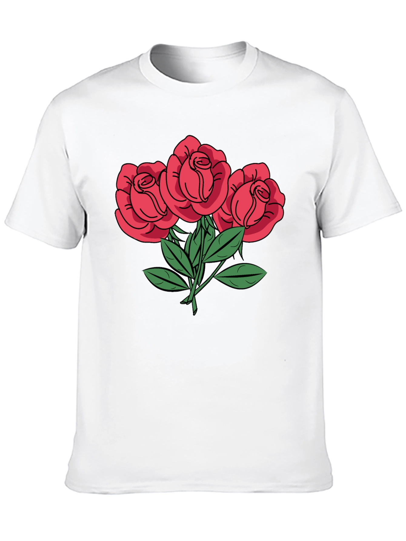 Floral Roses Graphic Tee - Stylish Comfort