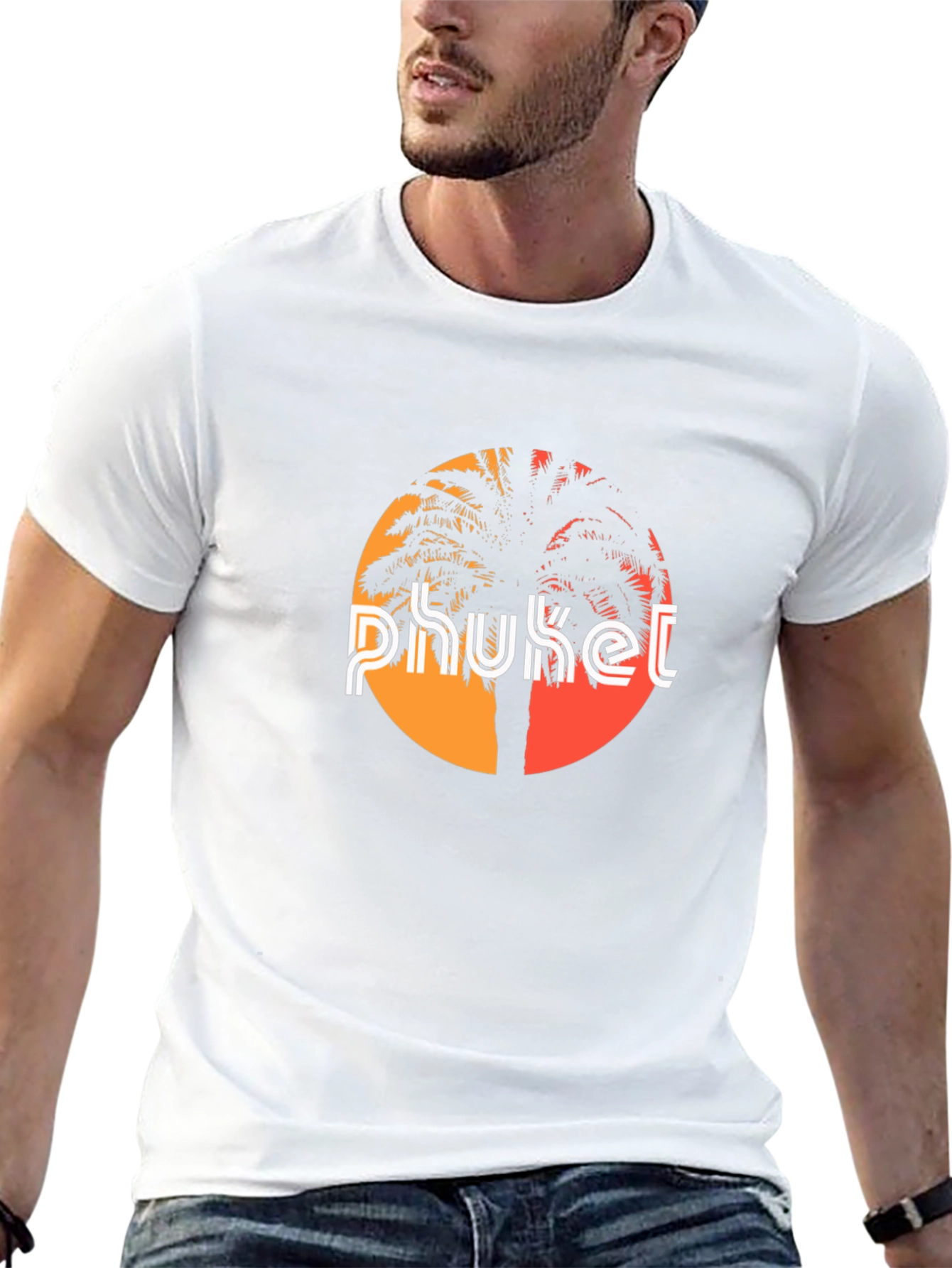 Phuket Palm Tree Graphic Tee - Tropical Island Style