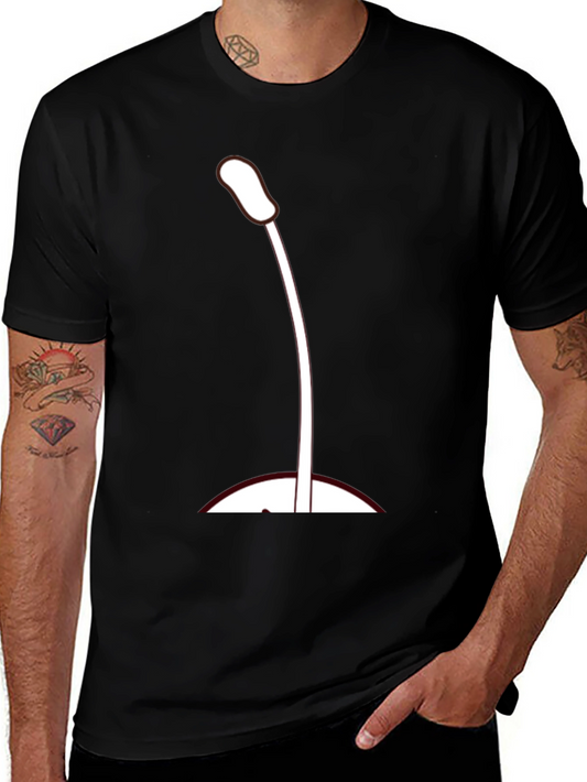 Microphone Graphic T-Shirt - Black Casual Tee