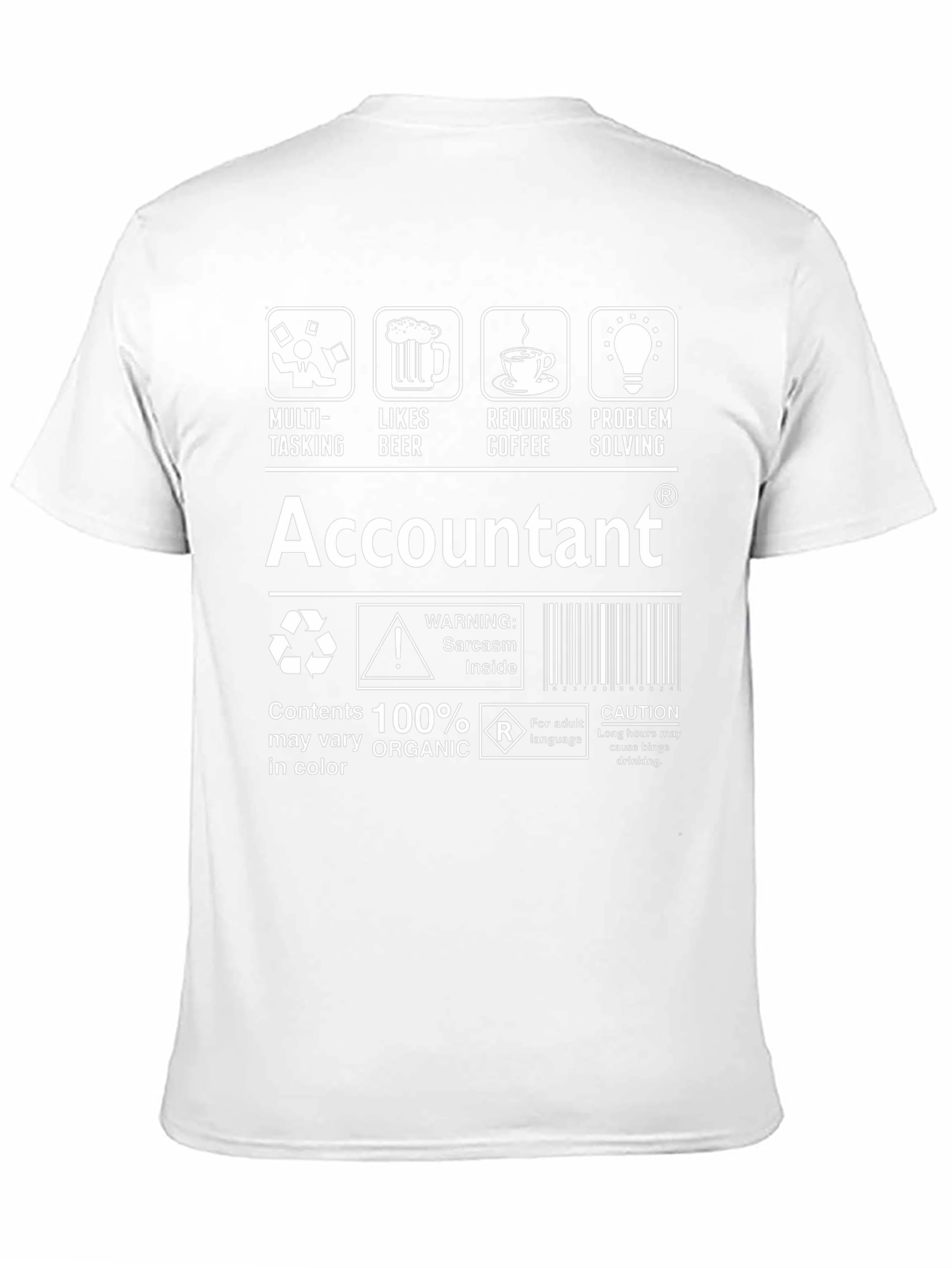 Accountant T-Shirt: Multi-Tasking Likes Beer Coffee Problem Solving