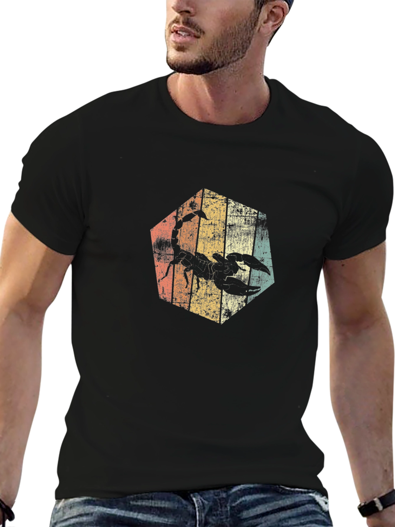 Retro Scorpion Graphic Tee - Black