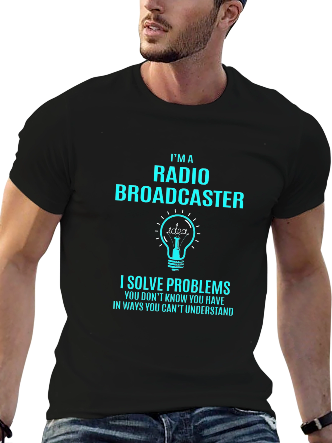 Radio Broadcaster T-Shirt: I Solve Problems Funny Tee