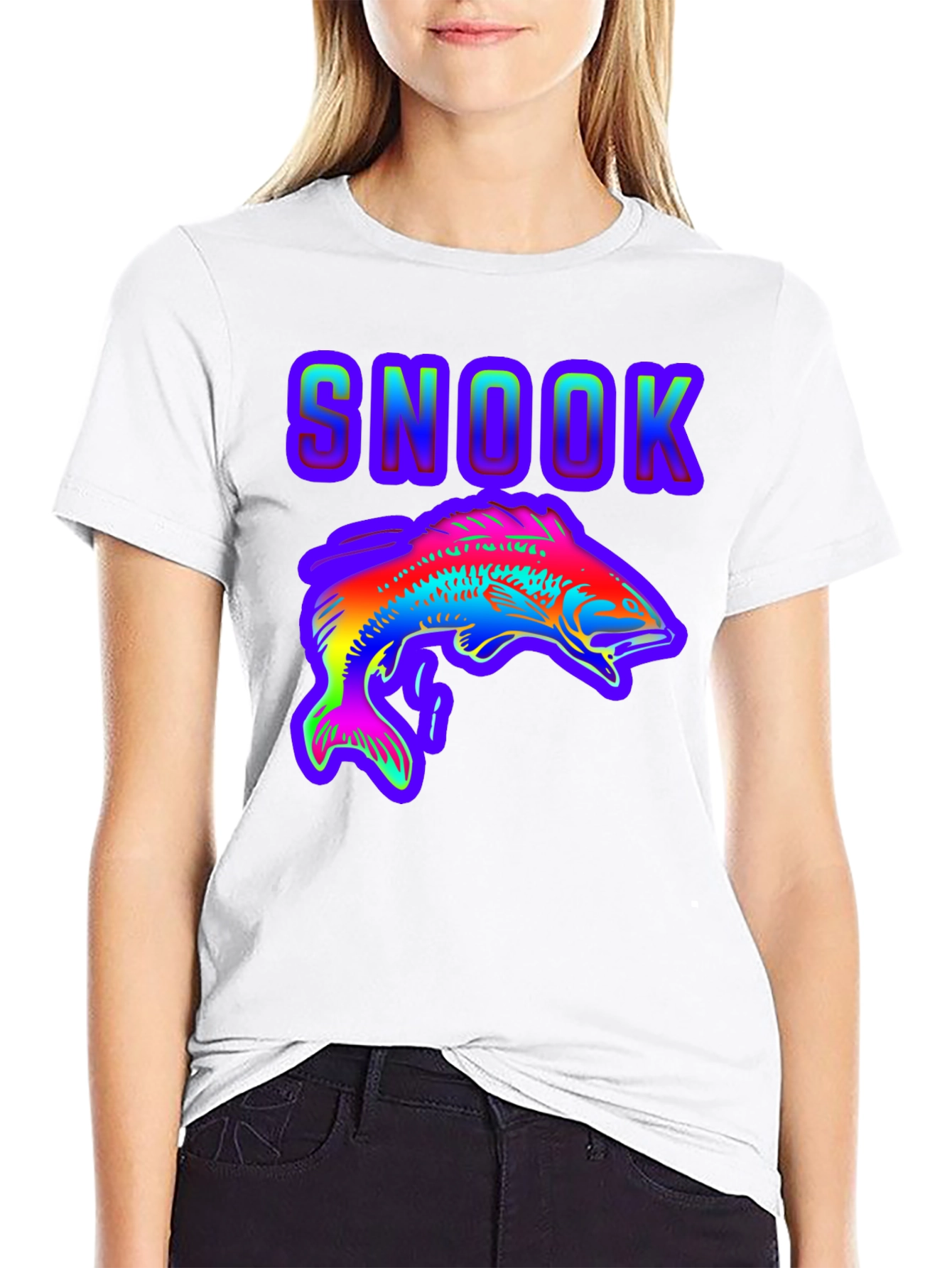 Snook Fish Graphic T-Shirt - Rainbow Design
