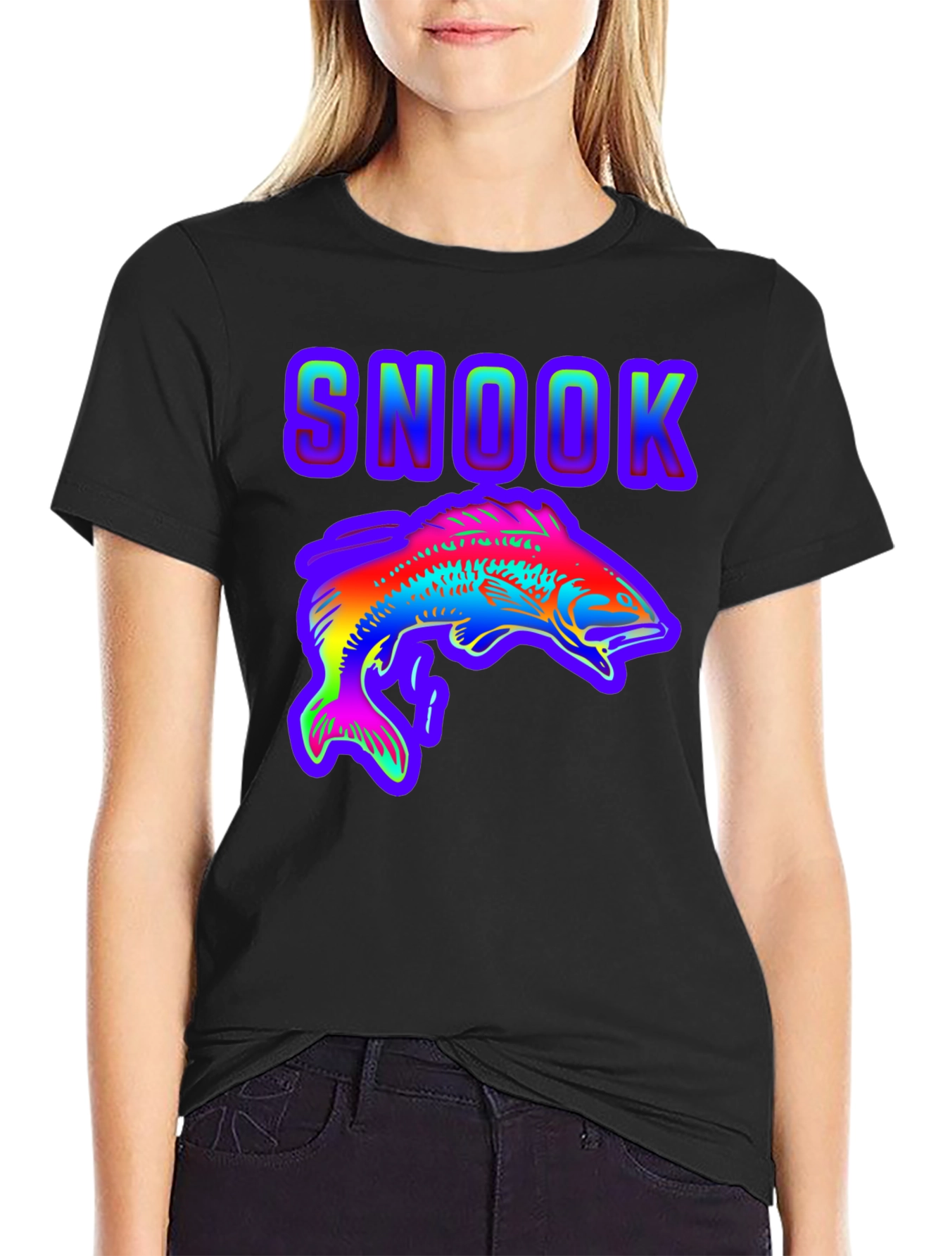 Snook Fish Graphic T-Shirt - Rainbow Design