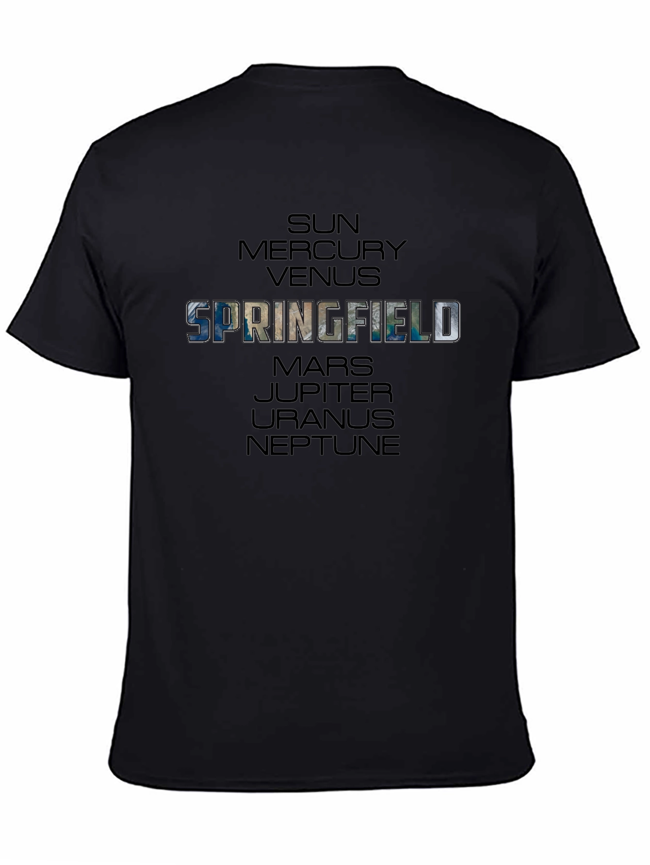 Springfield Planets Graphic Black T-Shirt