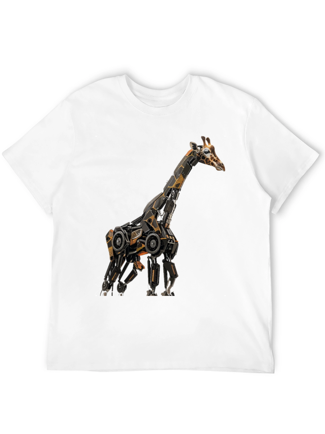 Robotic Giraffe Graphic Tee - Cool Black T-Shirt