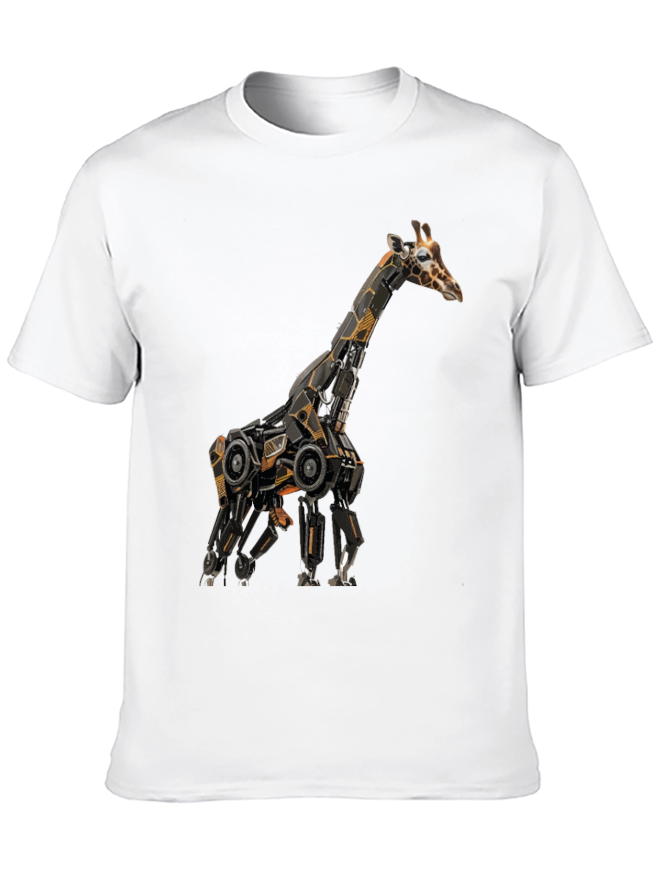 Robotic Giraffe Graphic Tee - Cool Black T-Shirt