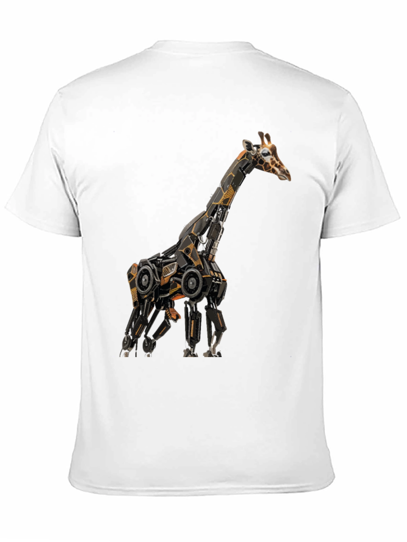 Robotic Giraffe Graphic Tee - Cool Black T-Shirt