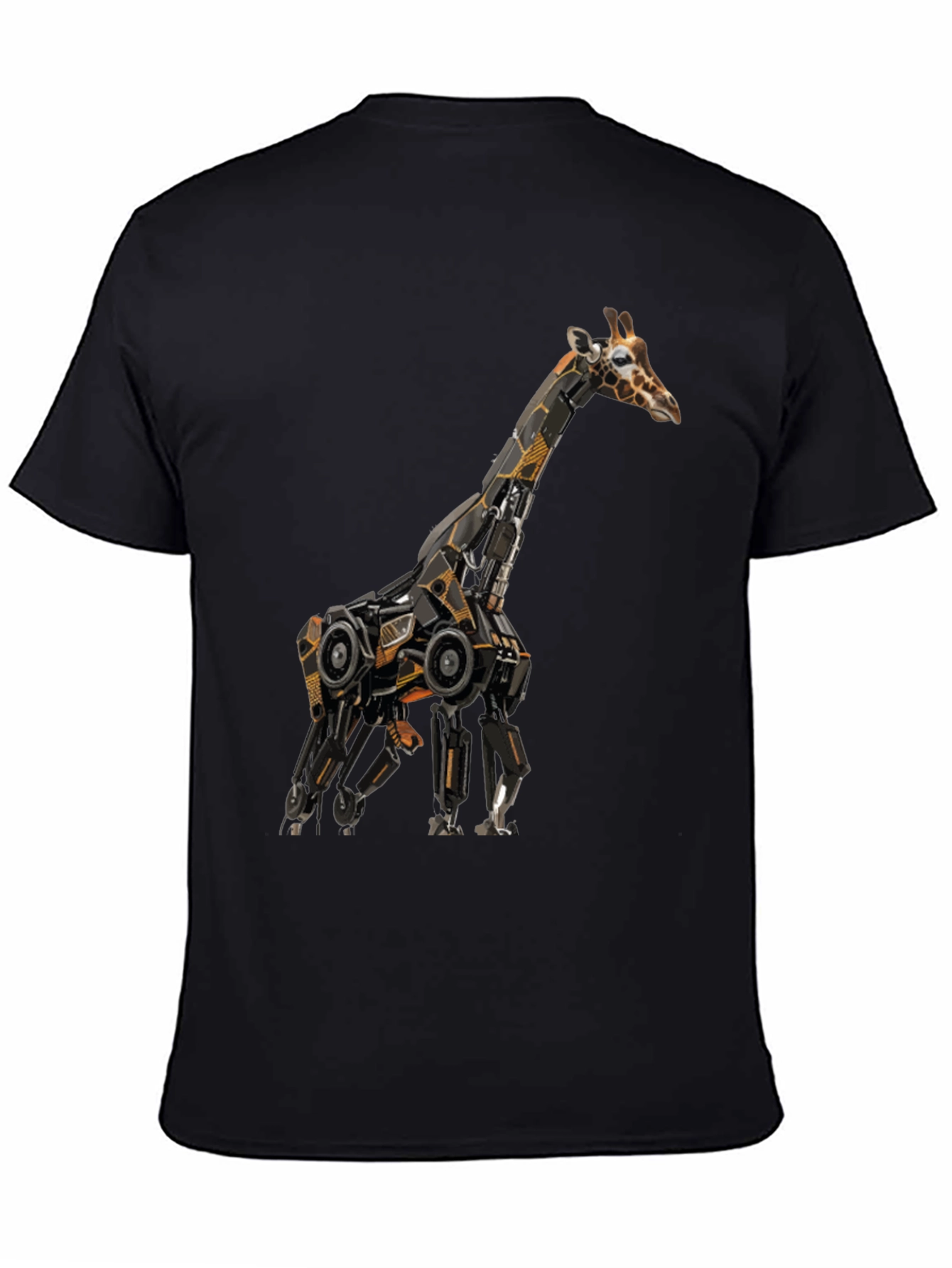 Robotic Giraffe Graphic Tee - Cool Black T-Shirt