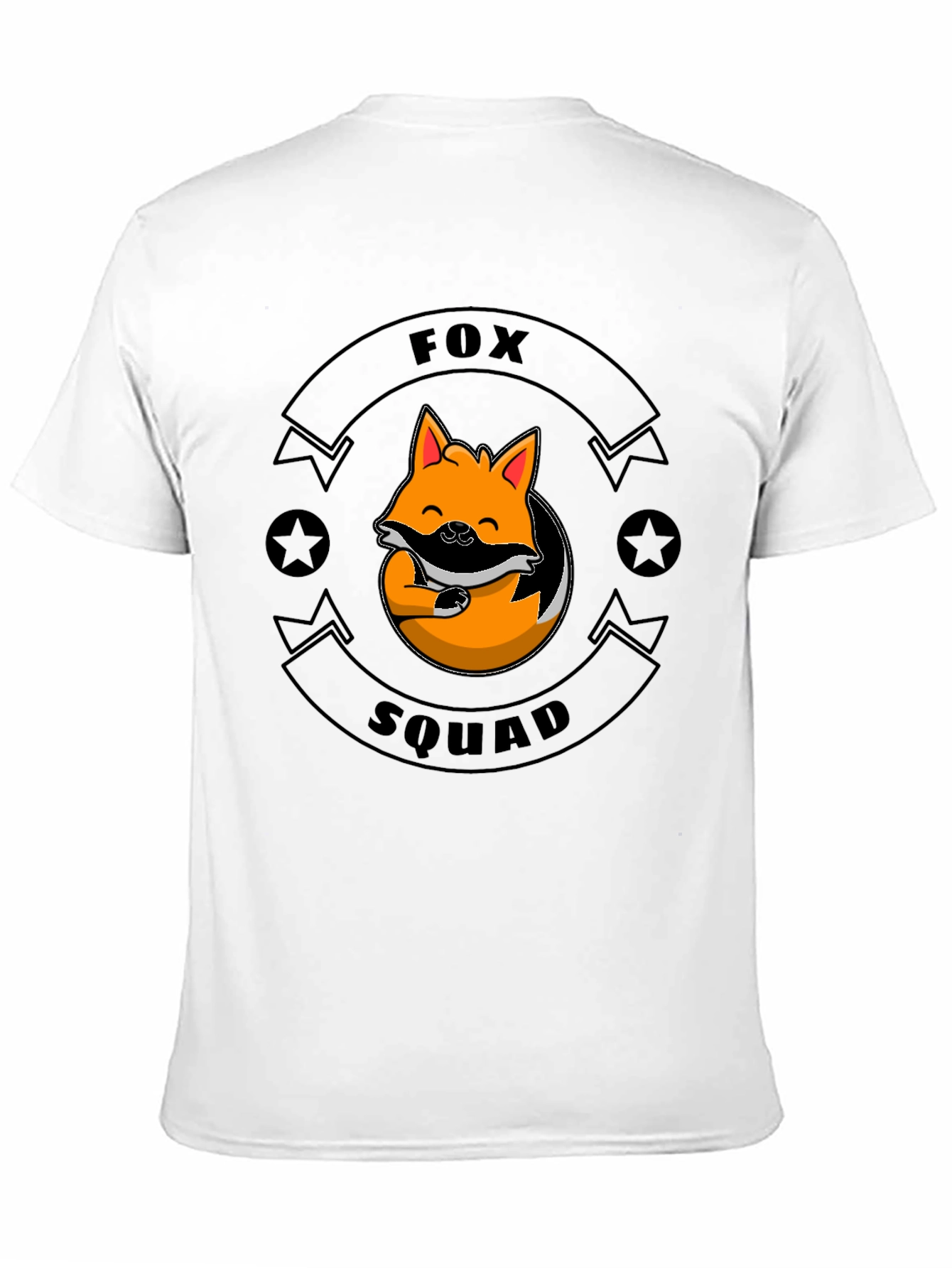 Fox Squad Black T-Shirt - Cute Cartoon Fox Design