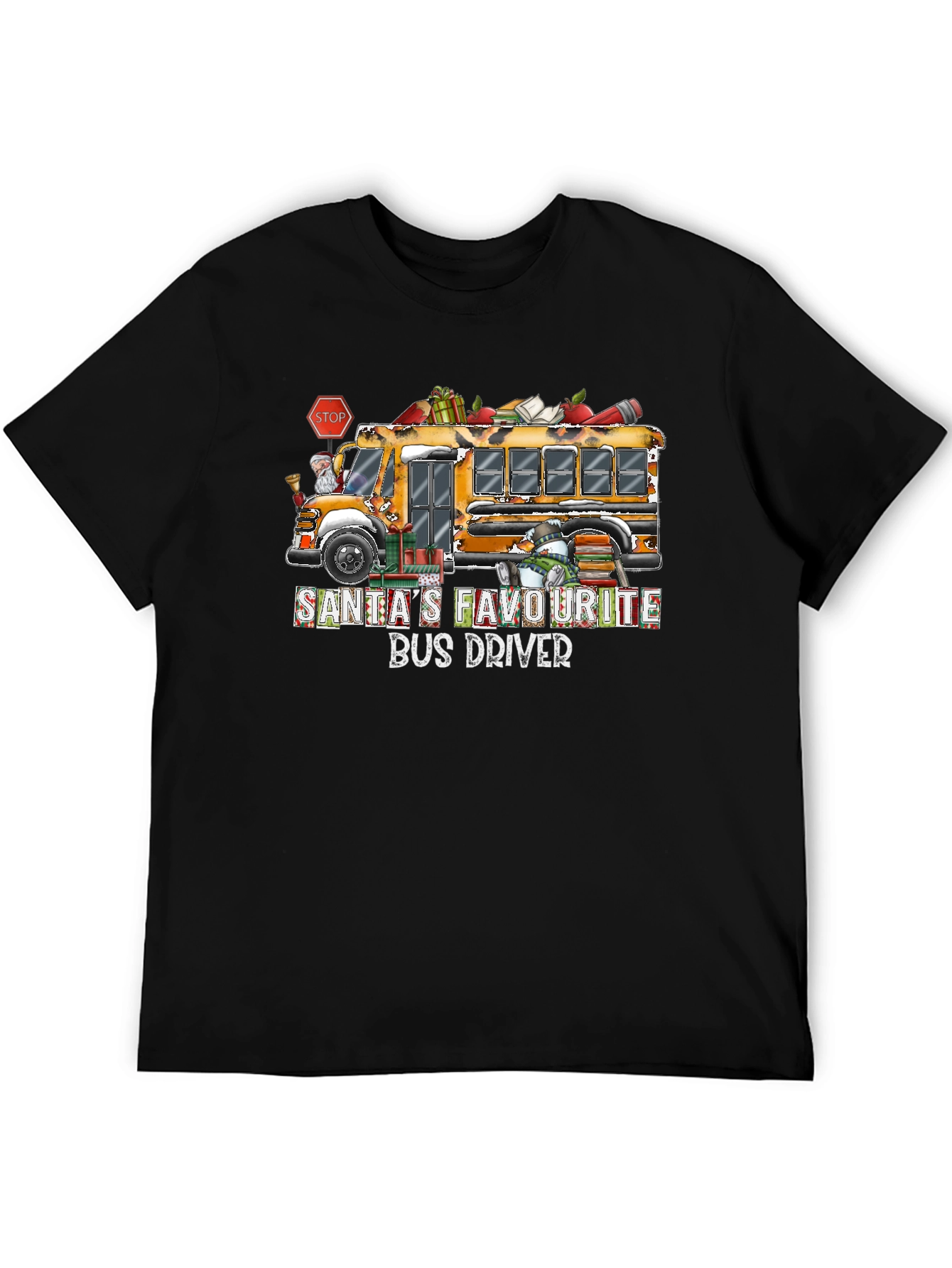 Santas Favorite Bus Driver T-Shirt Christmas