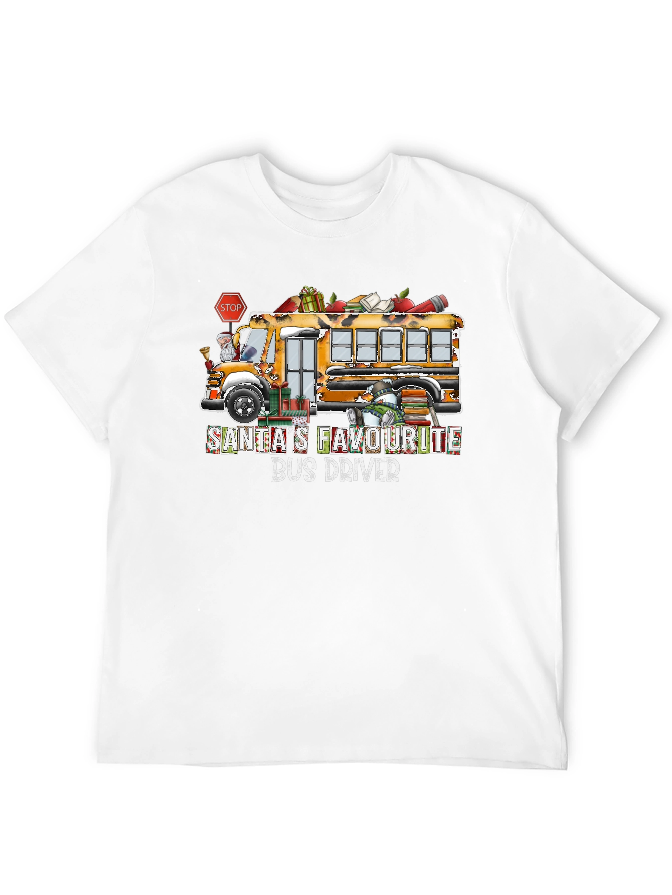 Santas Favorite Bus Driver T-Shirt Christmas