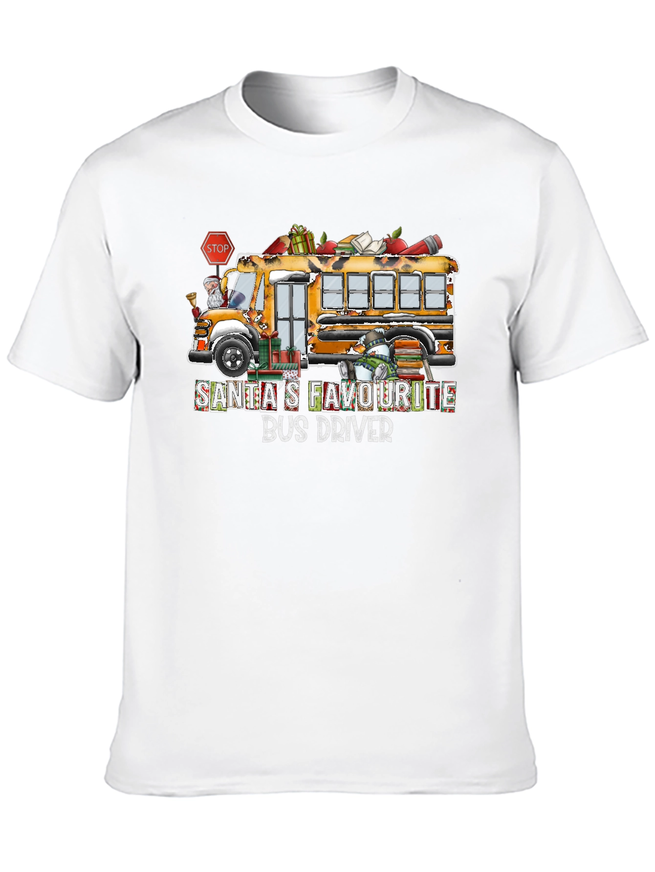 Santas Favorite Bus Driver T-Shirt Christmas