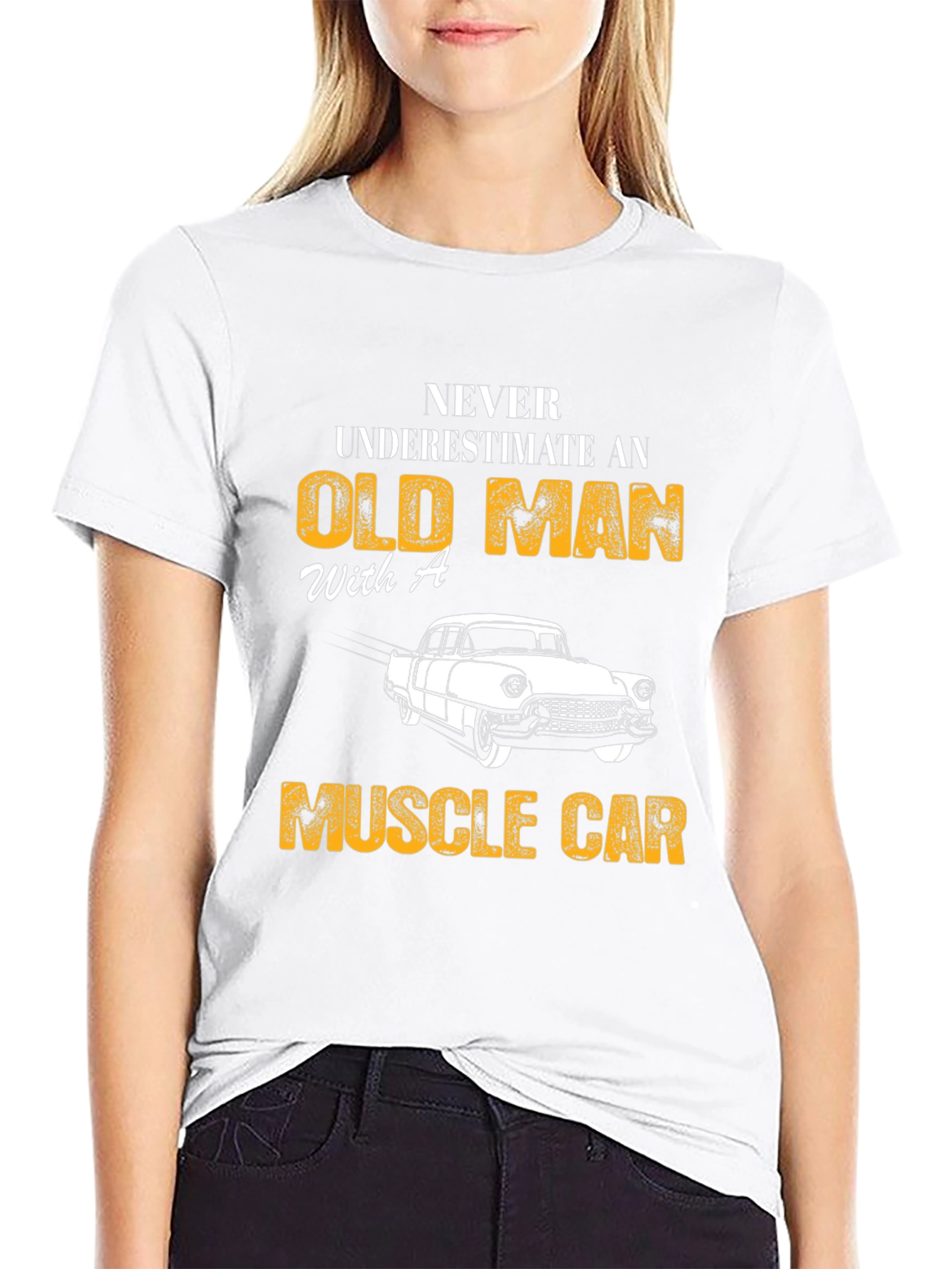 Never Underestimate Old Man Muscle Car T-Shirt