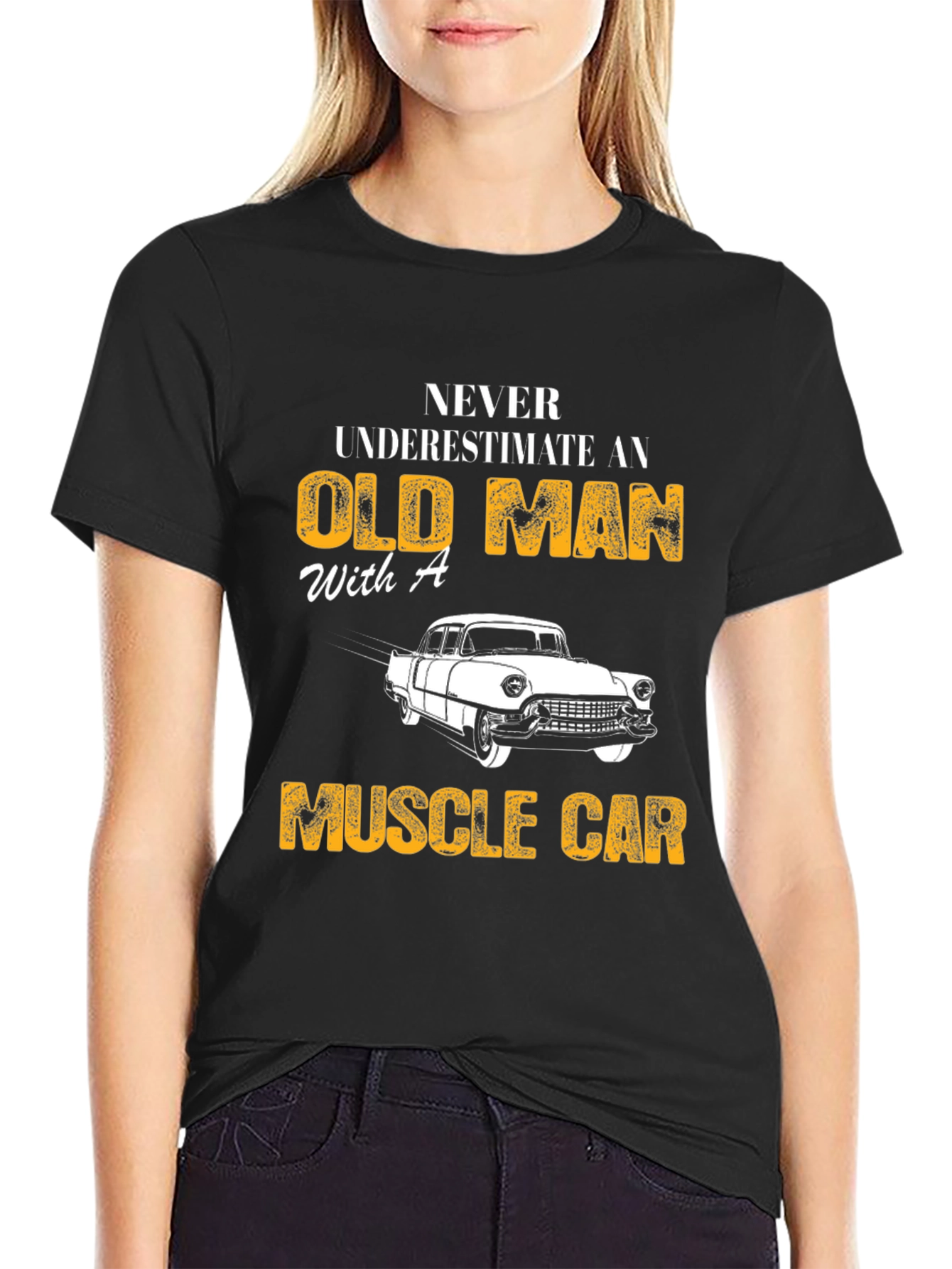 Never Underestimate Old Man Muscle Car T-Shirt