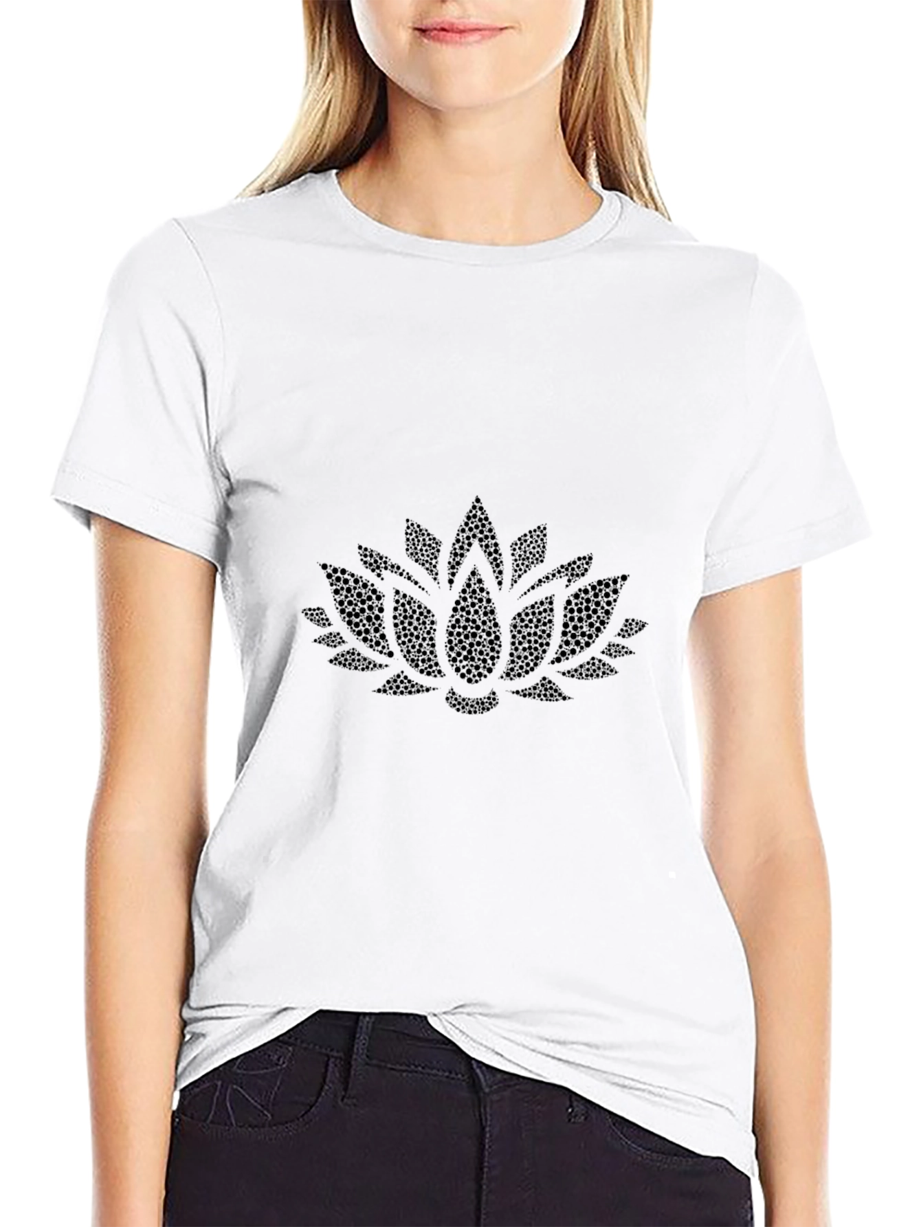Lotus Flower Black T-Shirt