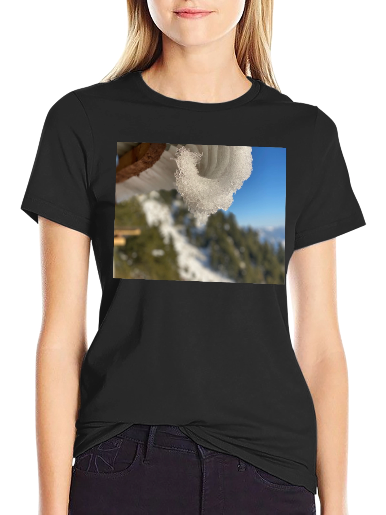 Snowy Winter Scene Graphic Tee