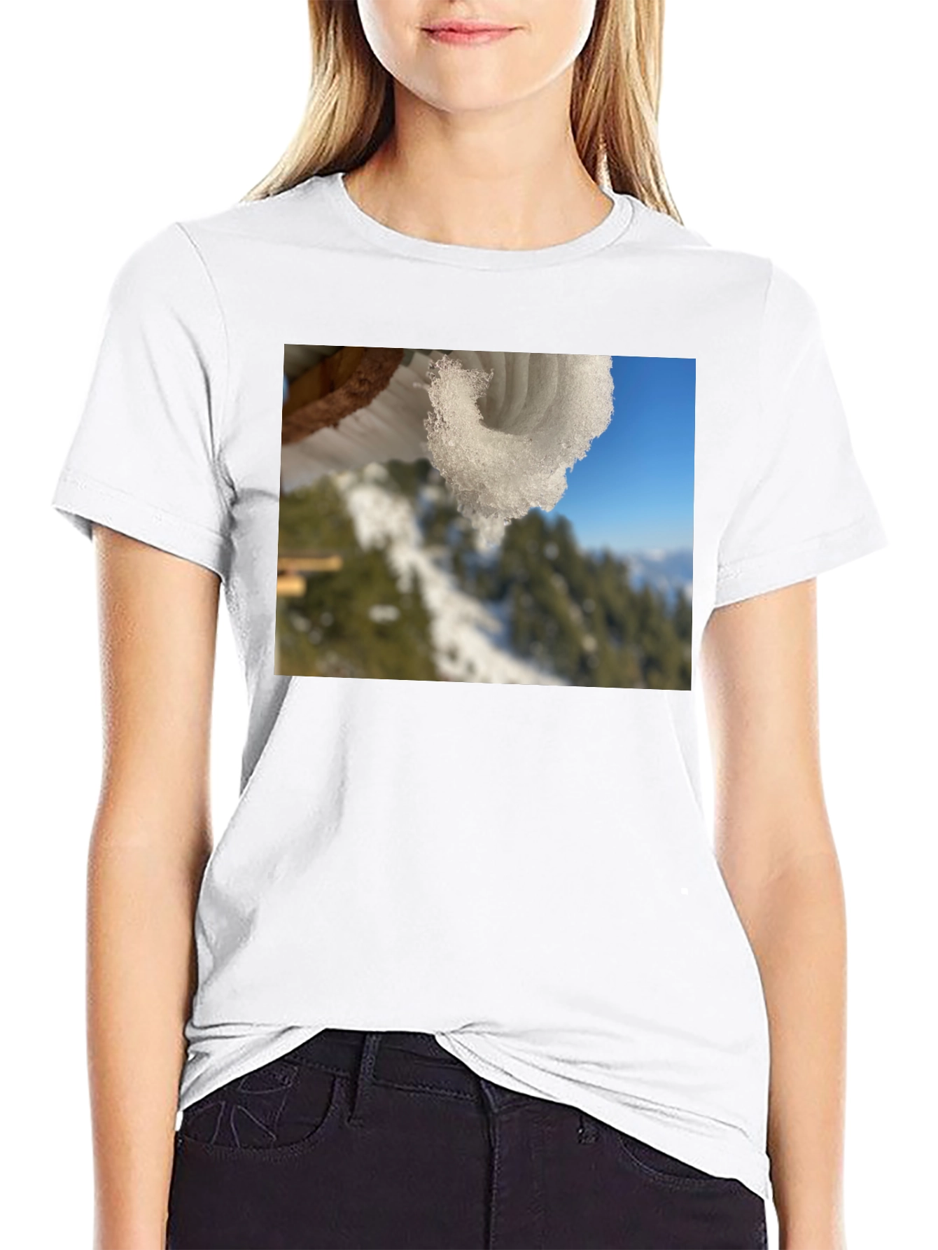 Snowy Winter Scene Graphic Tee