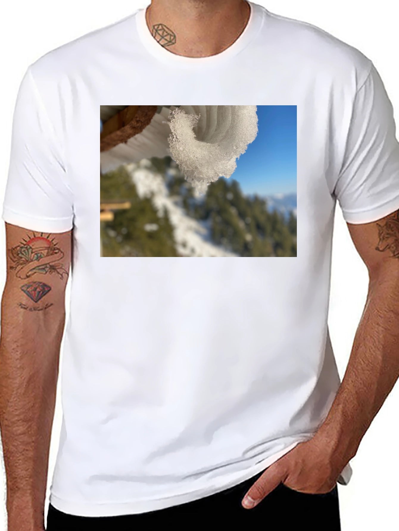 Snowy Winter Scene Graphic Tee