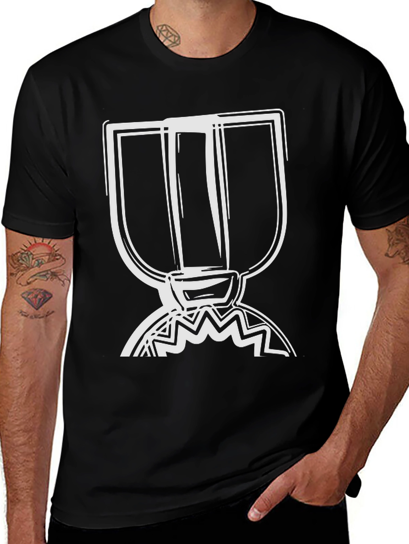 Abstract Graphic Tee - Modern Black T-Shirt