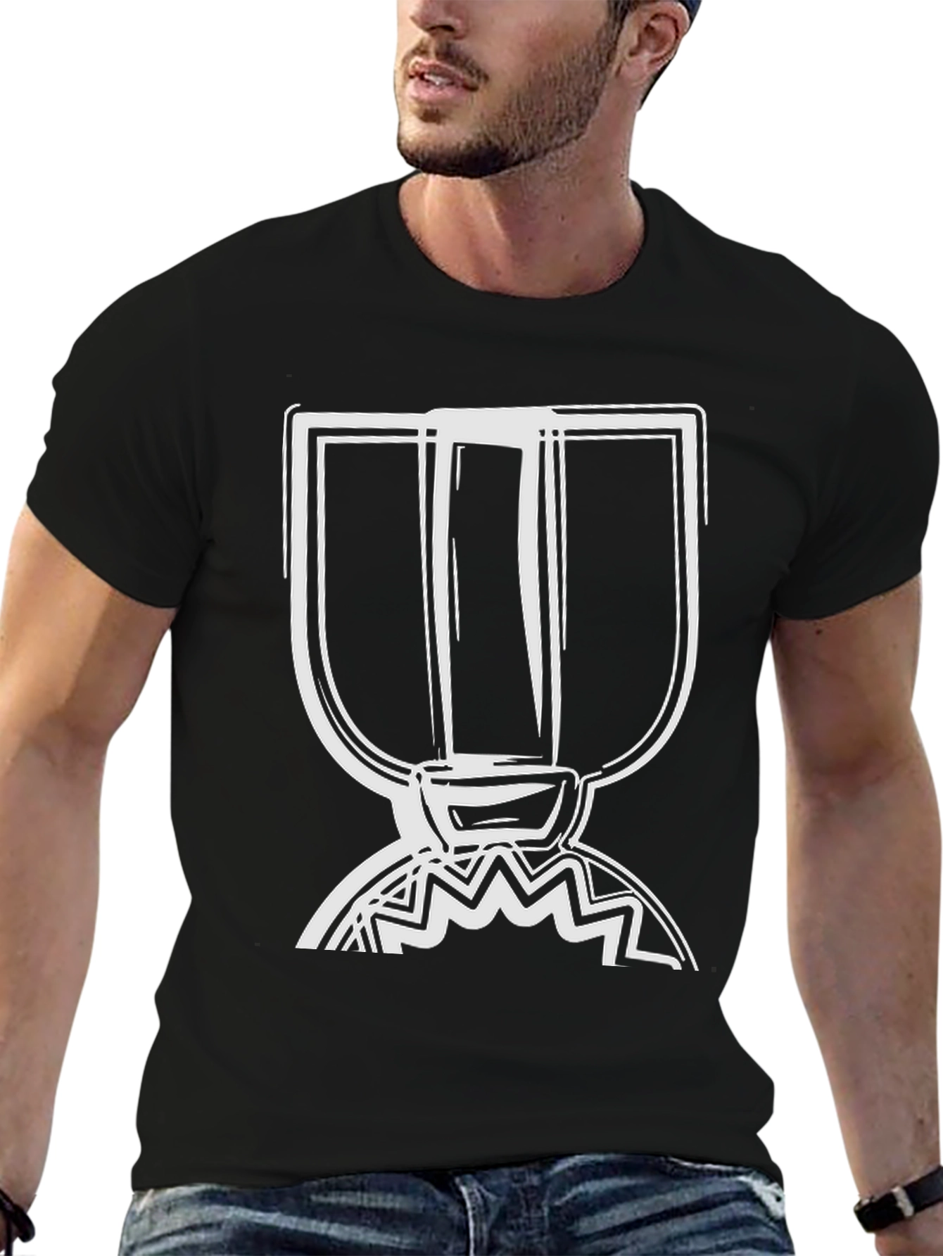 Abstract Graphic Tee - Modern Black T-Shirt
