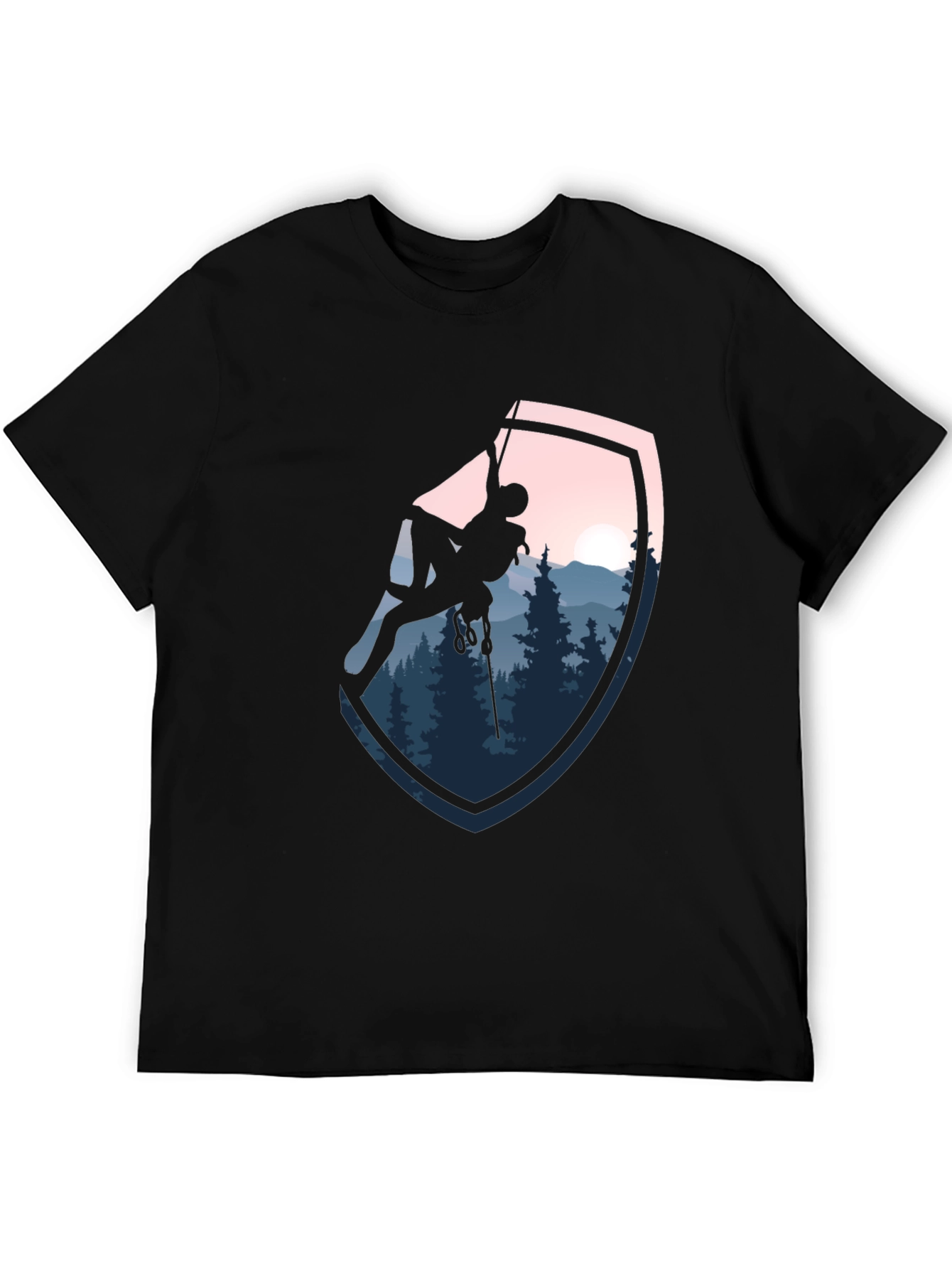 Climbing Scene Graphic Black T-Shirt