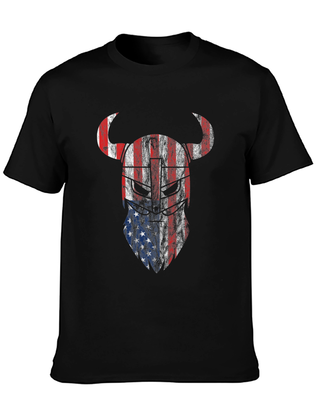 American Viking T-Shirt Patriotic USA Flag Tee