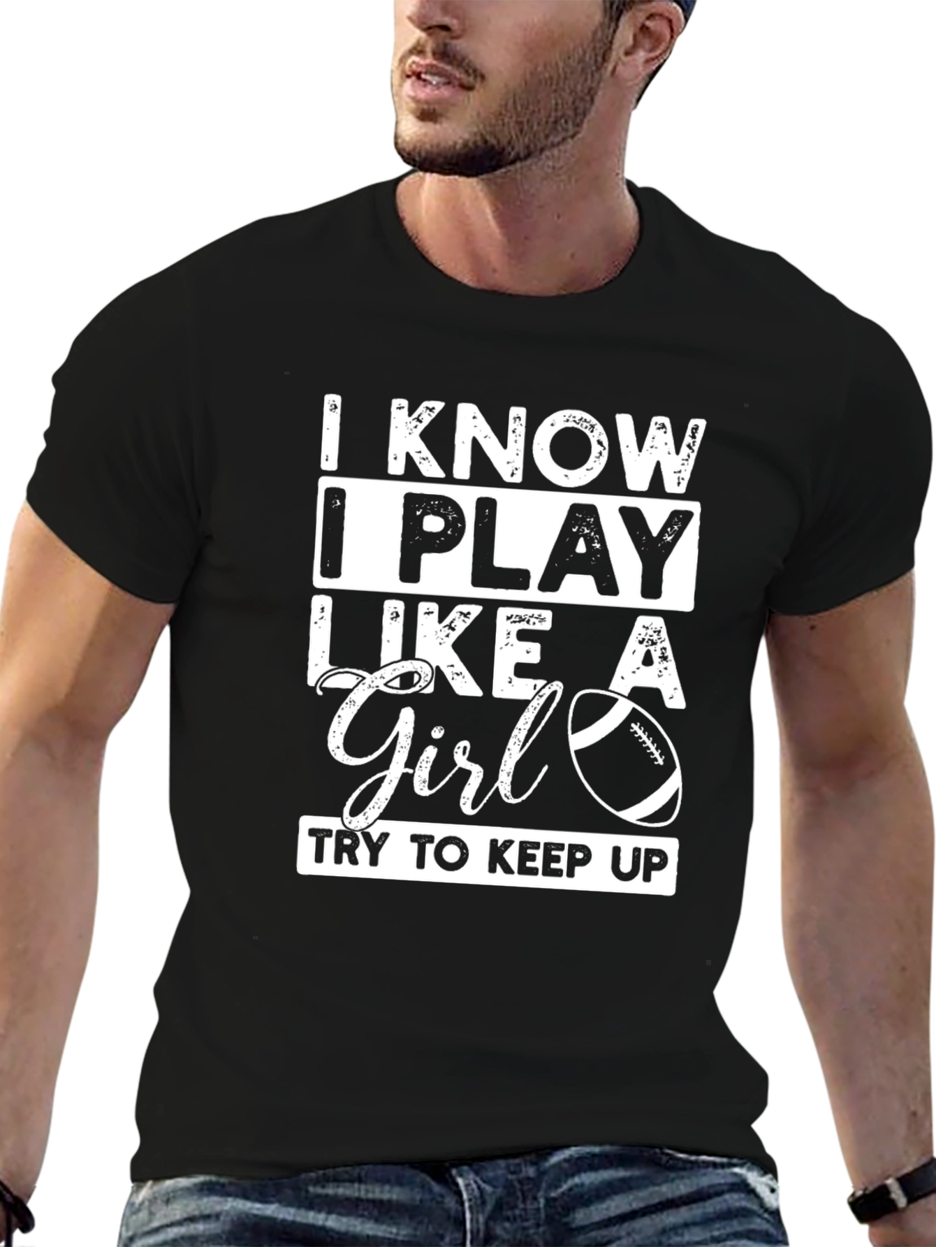 I Play Like a Girl Mens Black T-Shirt