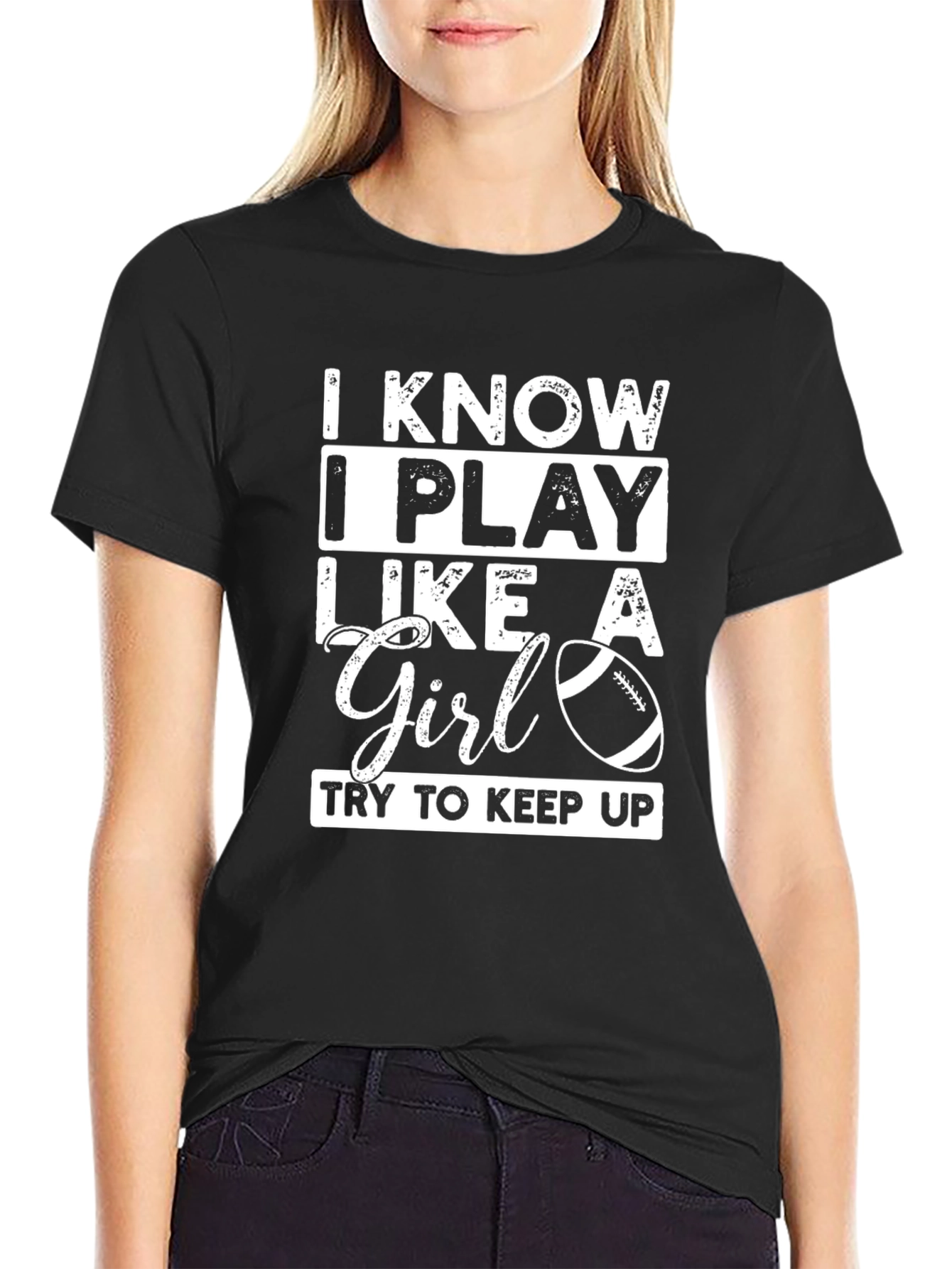 I Play Like a Girl Mens Black T-Shirt