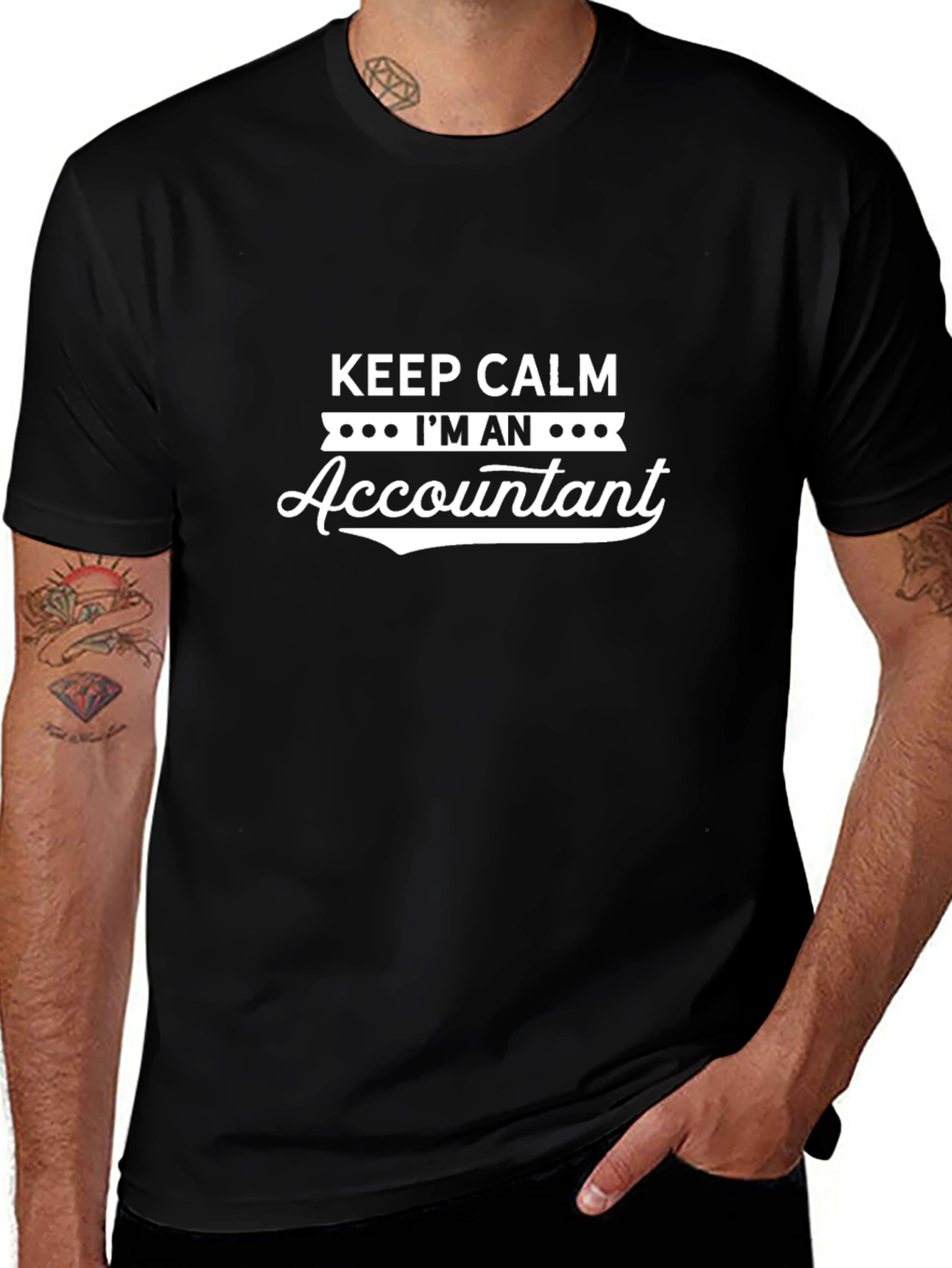 Keep Calm Accountant Tee - Black Cotton Shirt