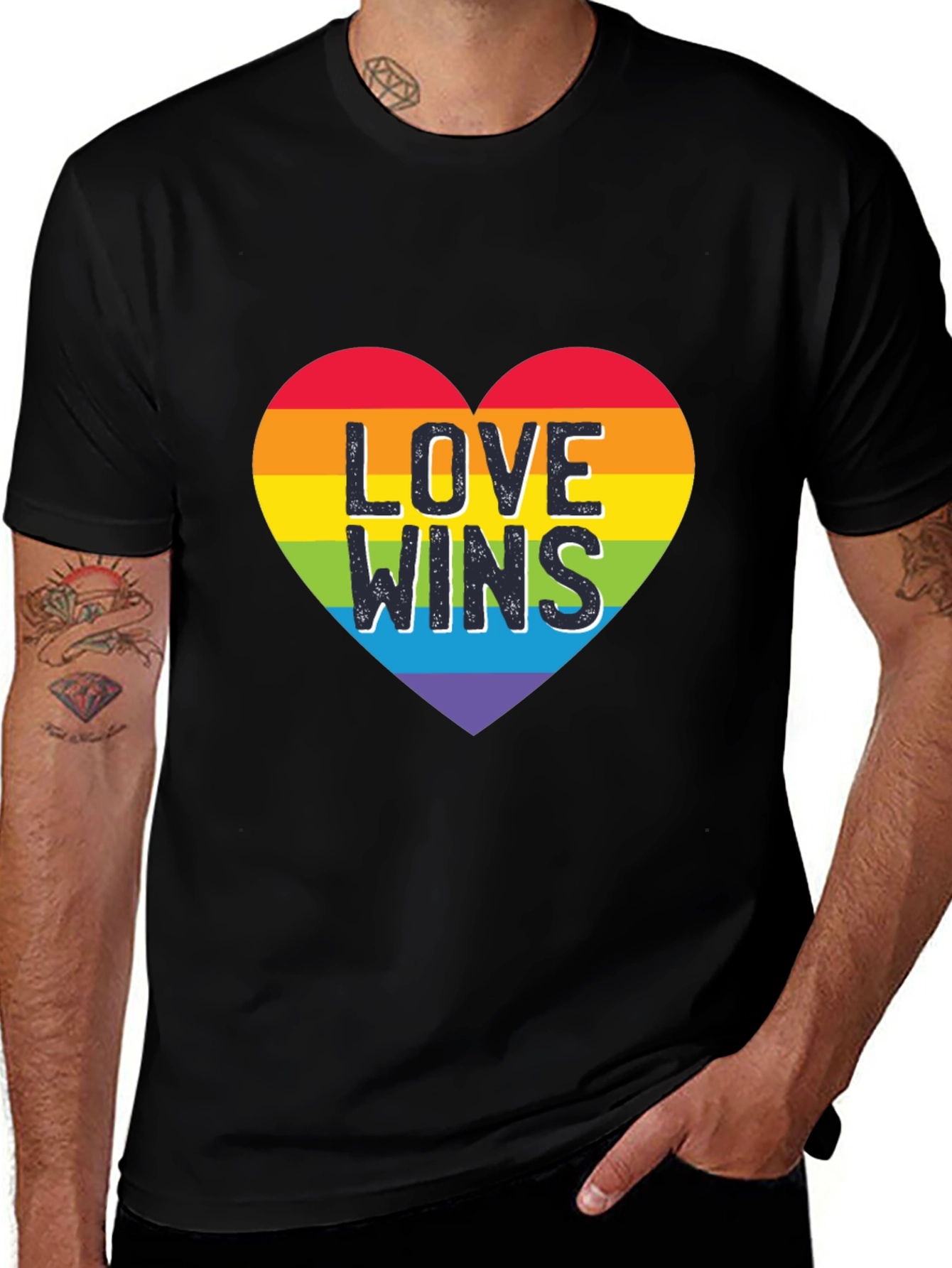 Love Wins Heart Graphic Tee - Pride Shirt