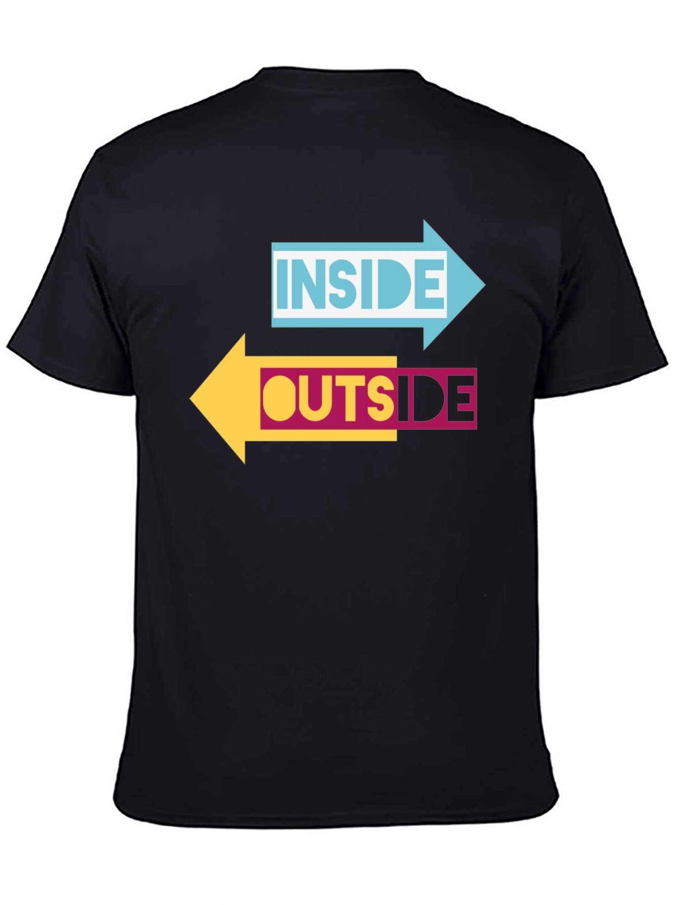 Inside Outside Arrow Graphic Black T-Shirt