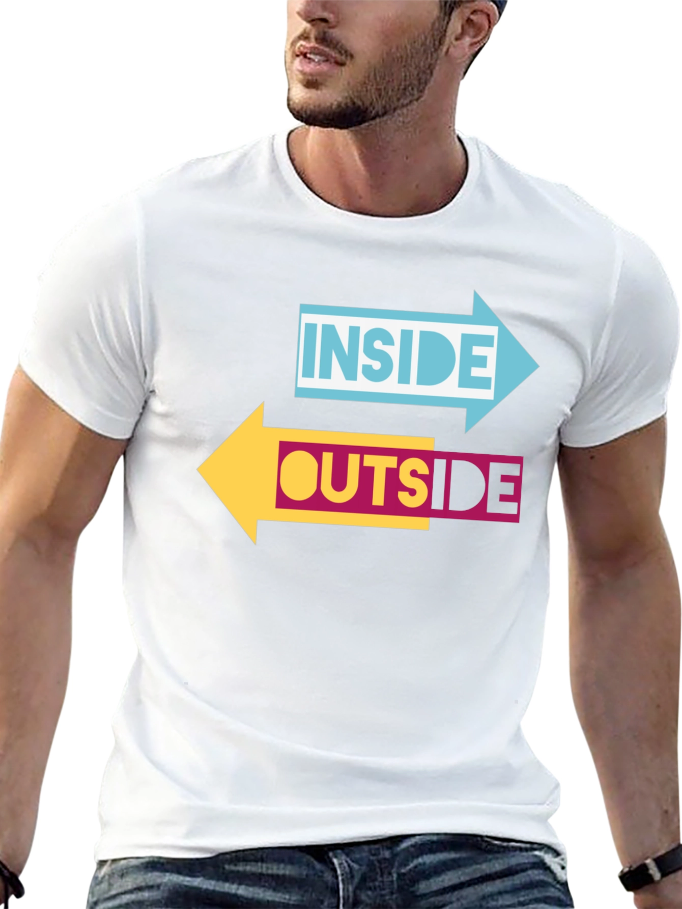 Inside Outside Arrow Graphic Black T-Shirt