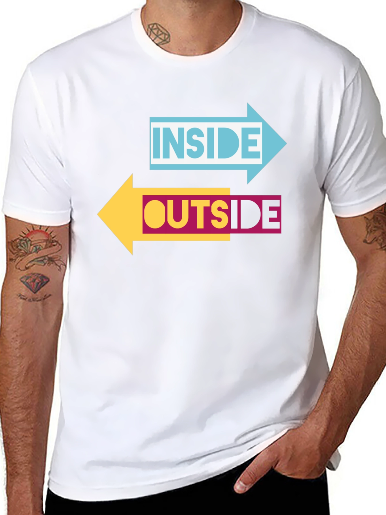 Inside Outside Arrow Graphic Black T-Shirt