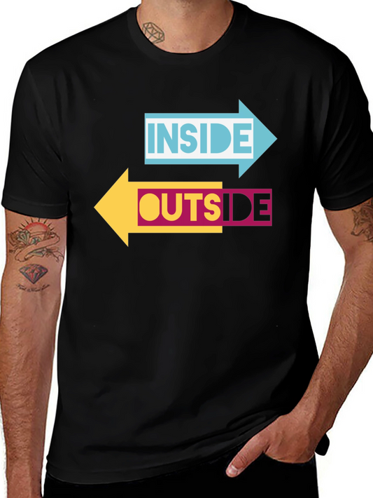 Inside Outside Arrow Graphic Black T-Shirt