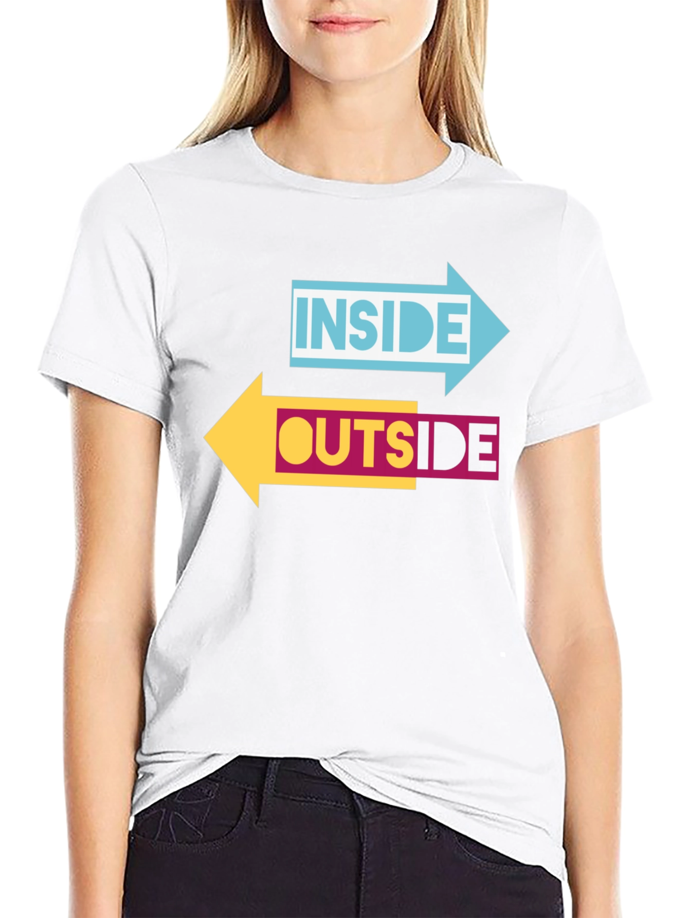 Inside Outside Arrow Graphic Black T-Shirt