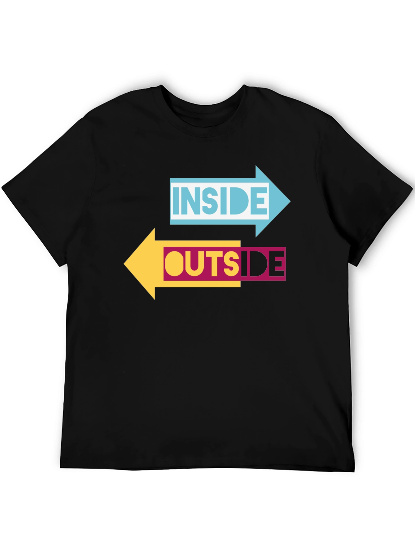 Inside Outside Arrow Graphic Black T-Shirt