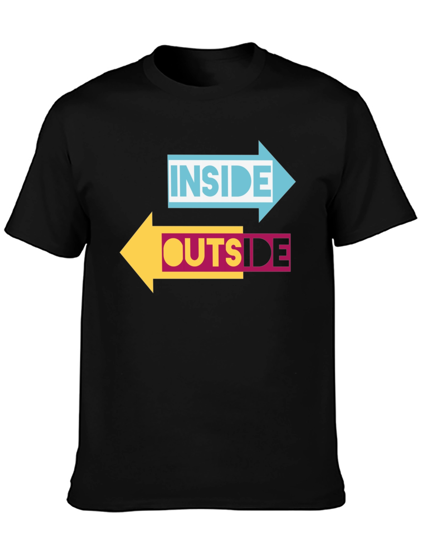 Inside Outside Arrow Graphic Black T-Shirt