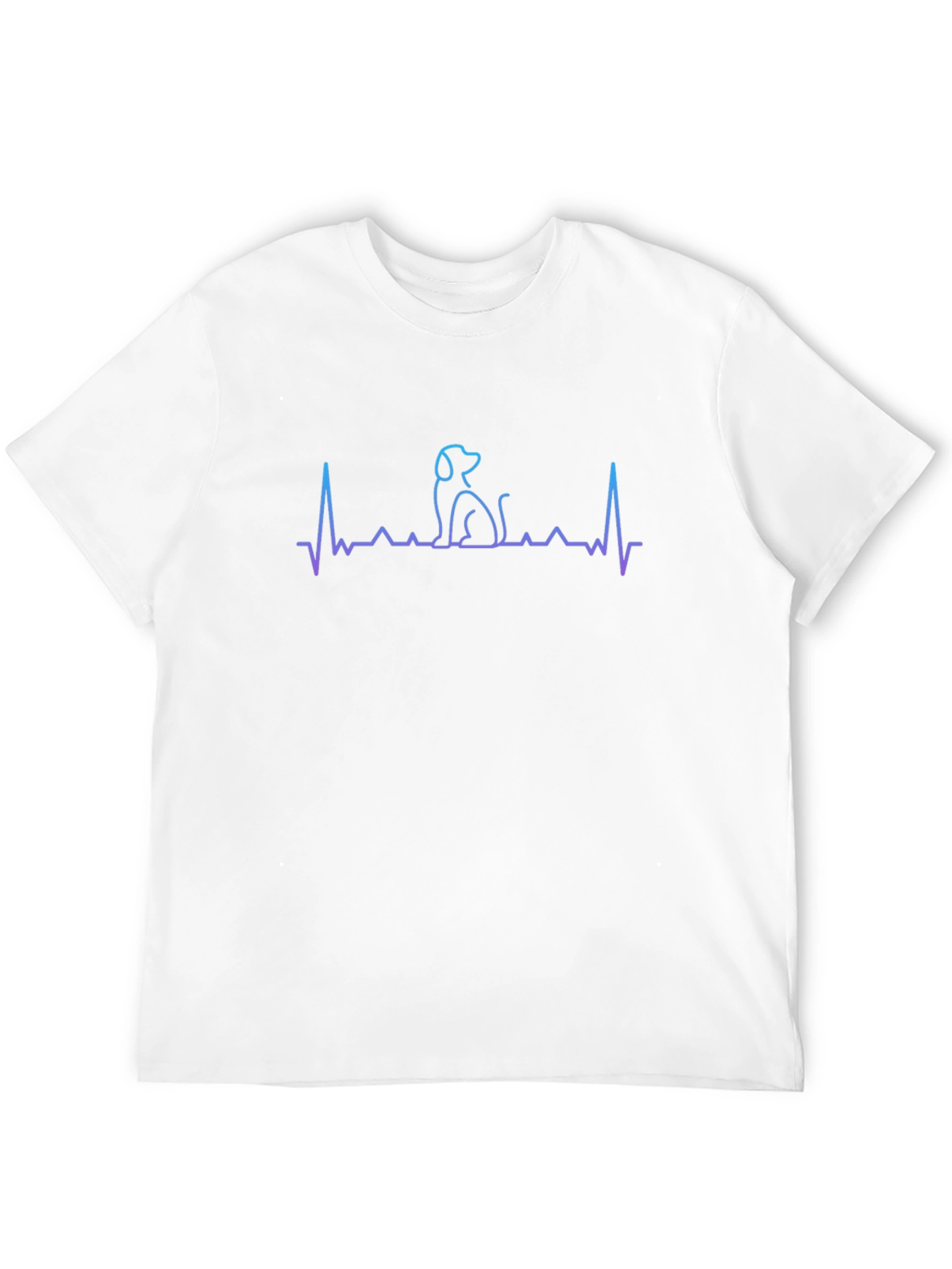 Dog Heartbeat Line Art T-Shirt