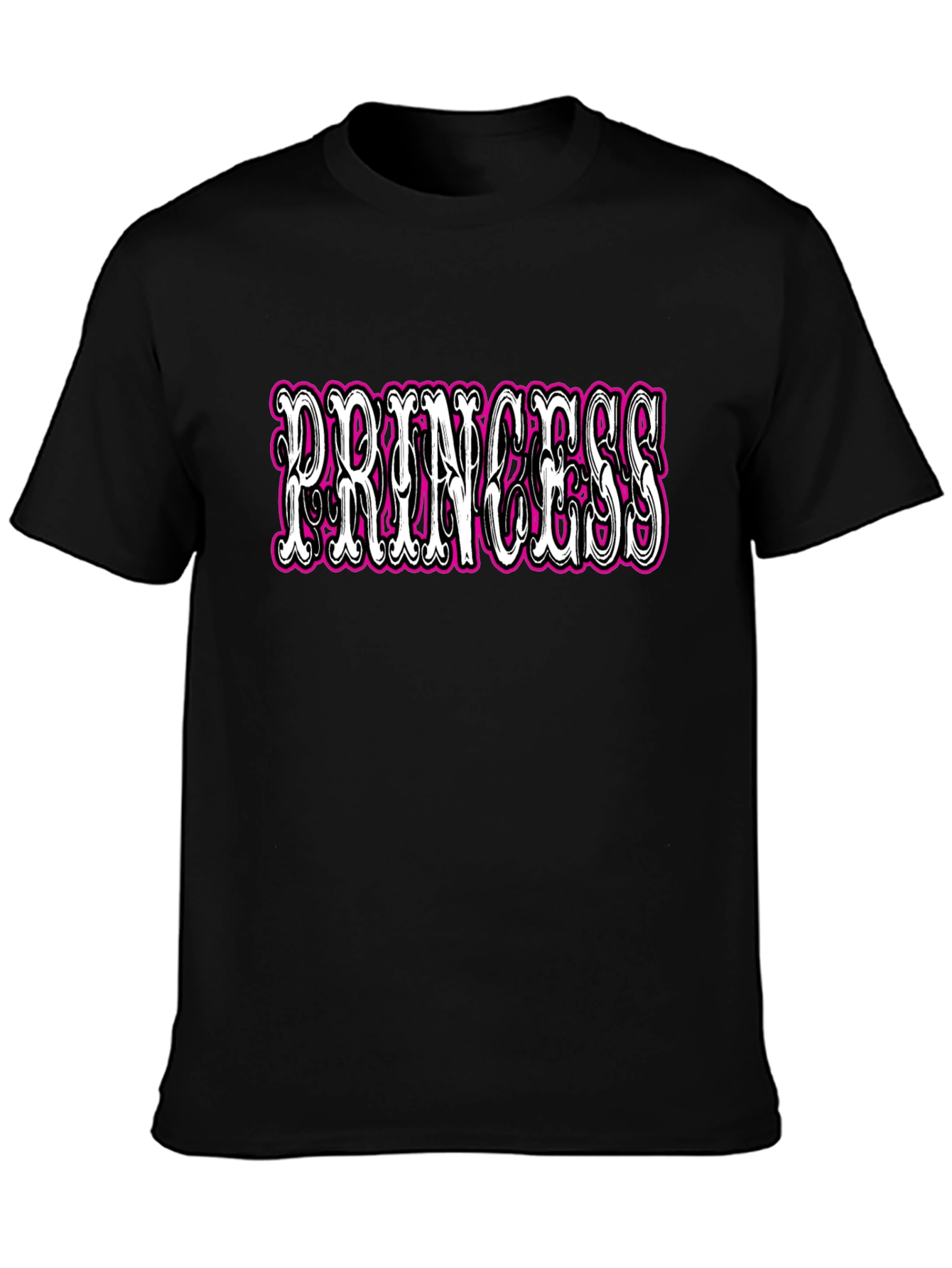 Princess Graphic Tee - Black Cotton T-Shirt