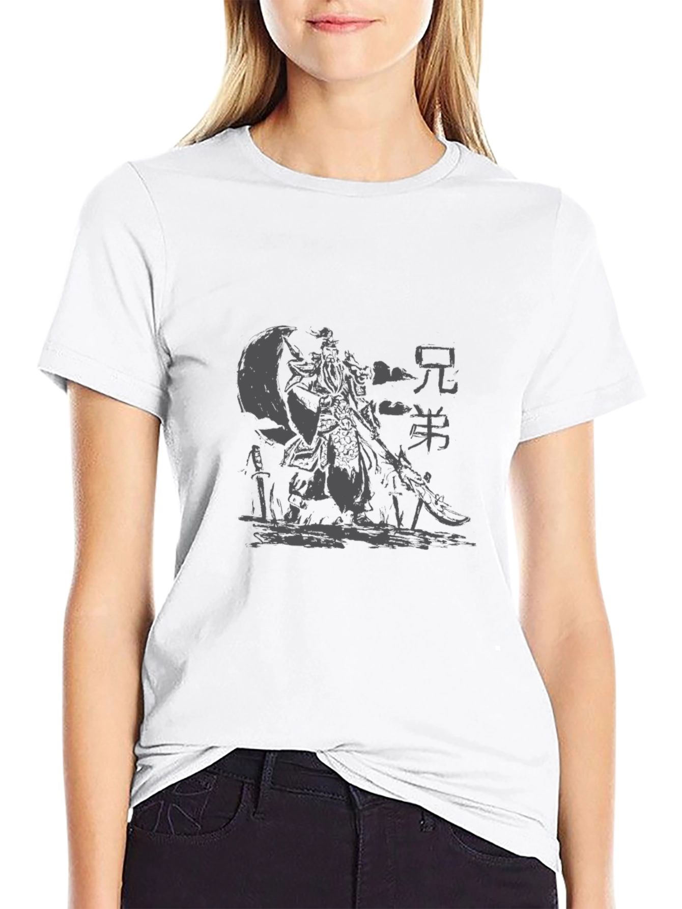 Samurai Graphic Print T-Shirt - Black