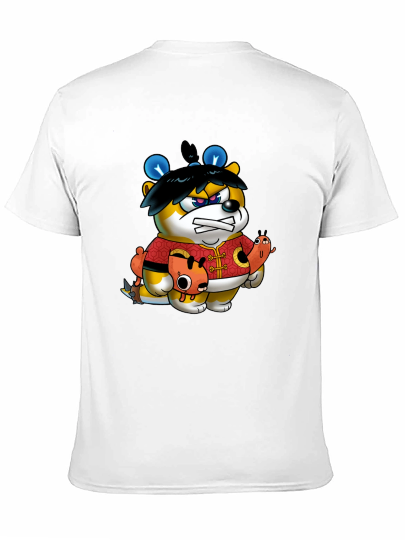 Cartoon Bear Graphic Black Tee