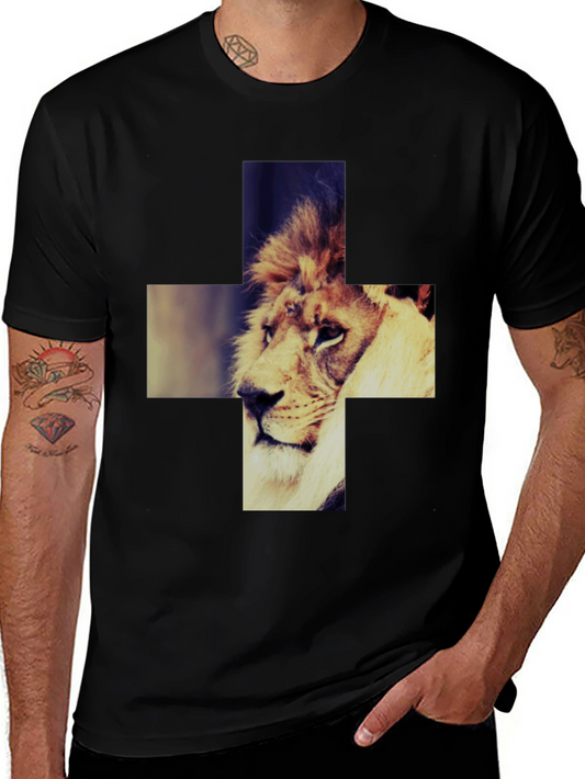 Lion Cross Graphic Tee - Cool & Stylish