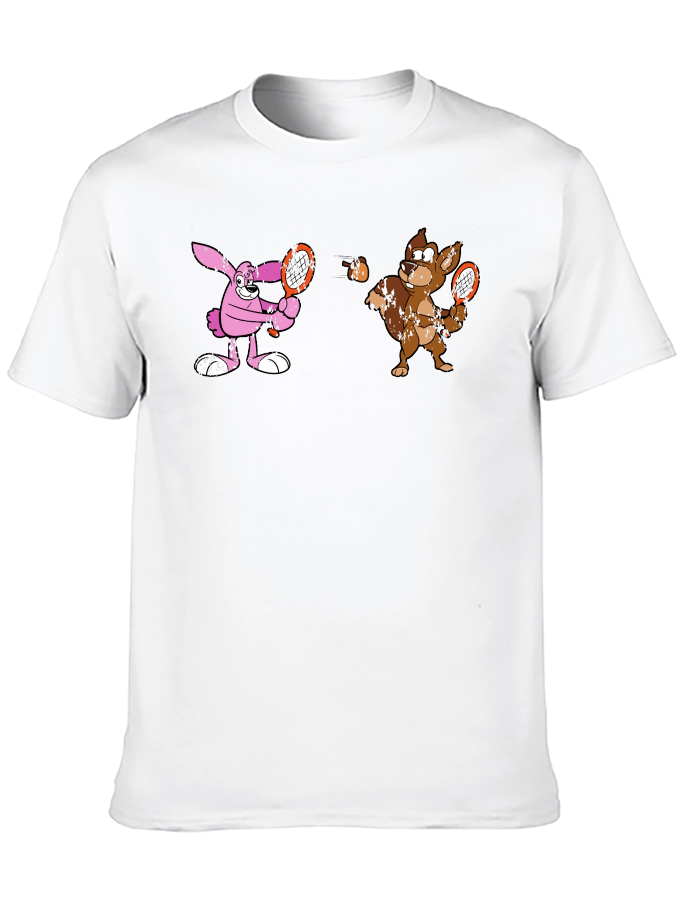 Tennis Cartoon Black T-Shirt