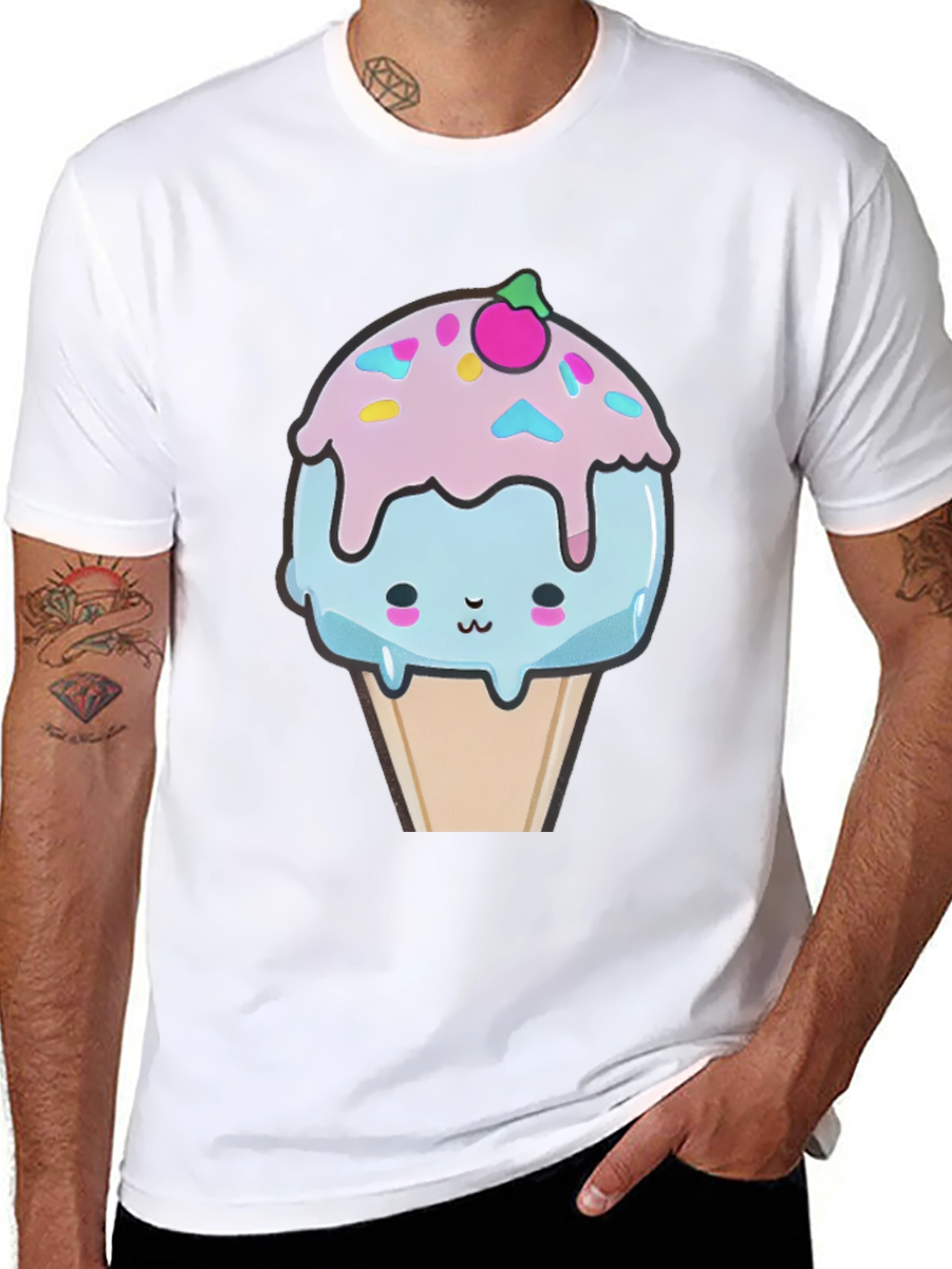 Kawaii Ice Cream Graphic Tee - Fun & Unique!