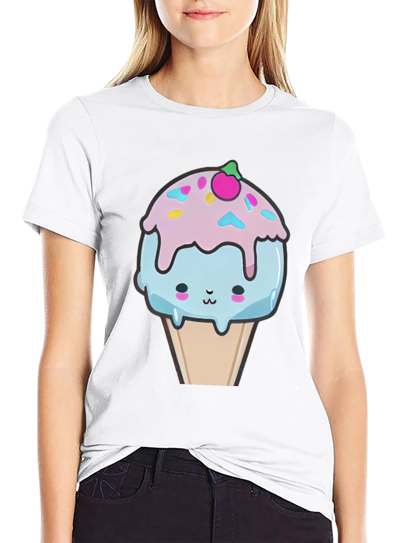 Kawaii Ice Cream Graphic Tee - Fun & Unique!